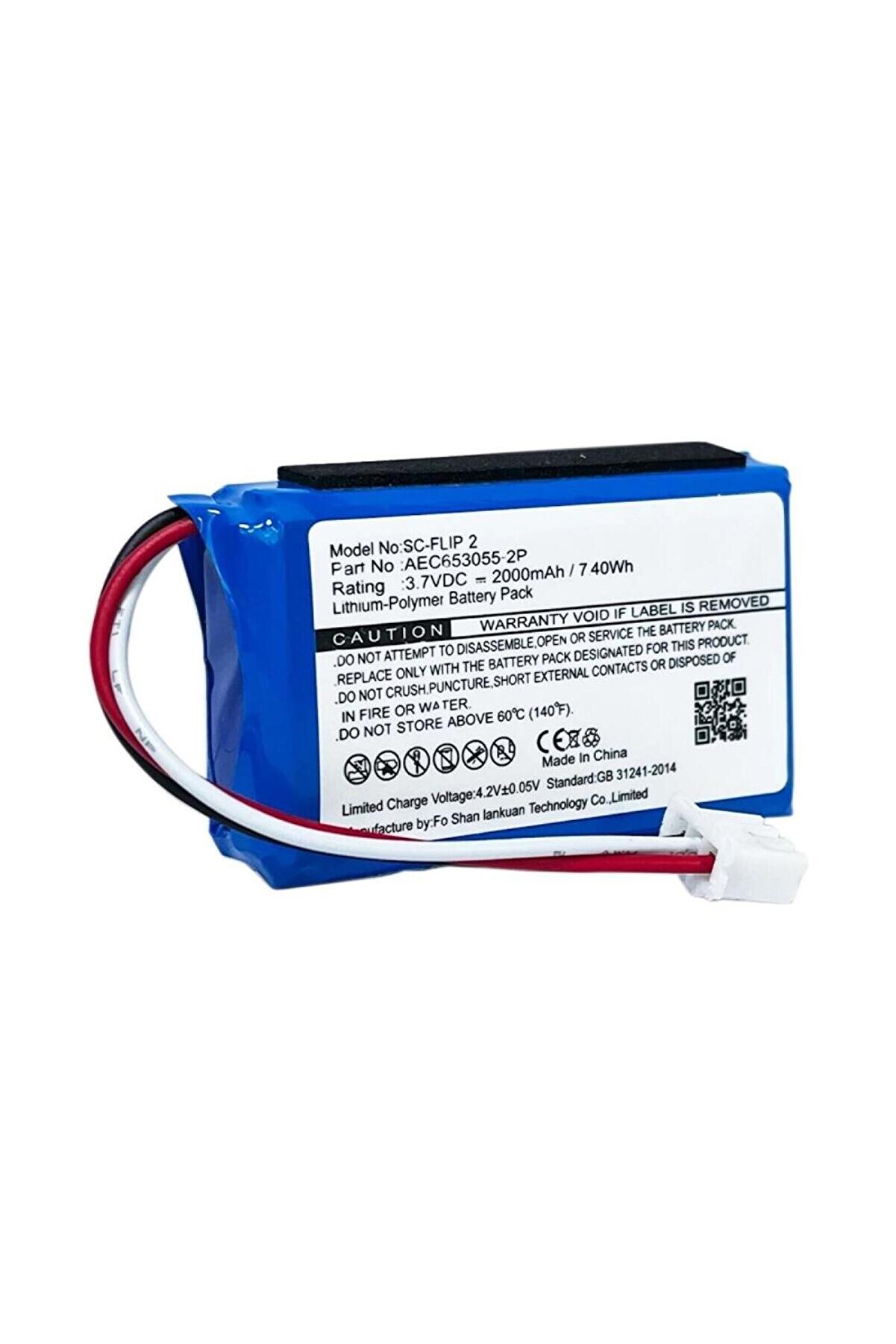 evimdeyokyok Flip 2 uyumlu 3.7v 2000 mah Soketli Batarya