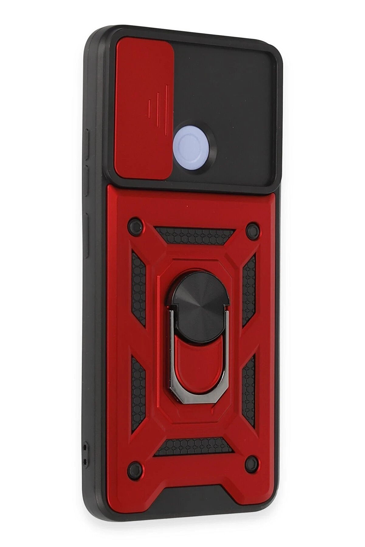 Xi̇aomi̇ Redmi̇ 12C Kılıf Pars Lens Yüzüklü Si̇li̇kon - Kırmızı - Dropx4903-9863