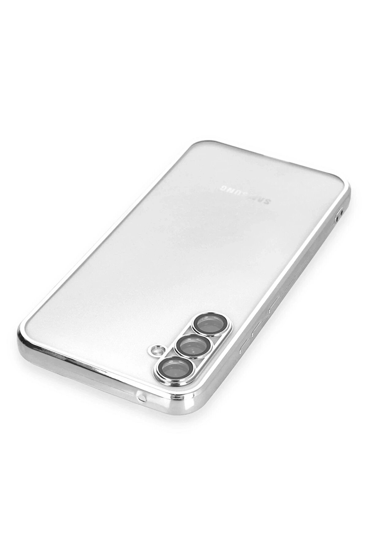 Samsung Galaxy A54 5G Kılıf Lensli̇ Si̇li̇kon - Gümüş - Dropx6290-4207