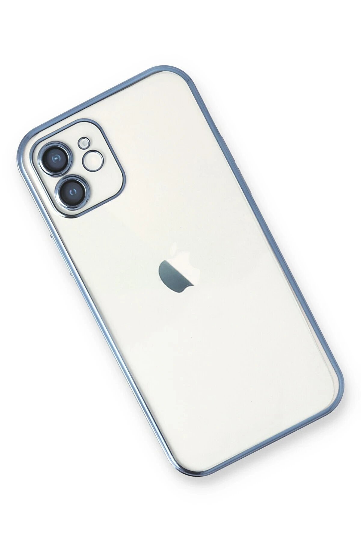 İphone 12 Kılıf Lensli̇ Si̇li̇kon - Açık Mavi̇ - Dropx9905-1307