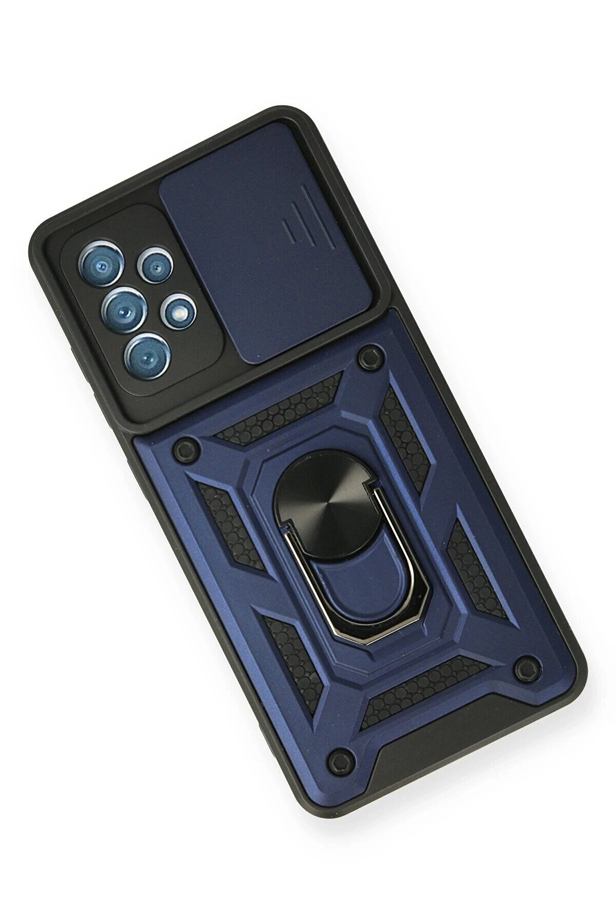 Samsung Galaxy A32 Kılıf Pars Lens Yüzüklü Si̇li̇kon - Laci̇vert - Dropx9464-8271