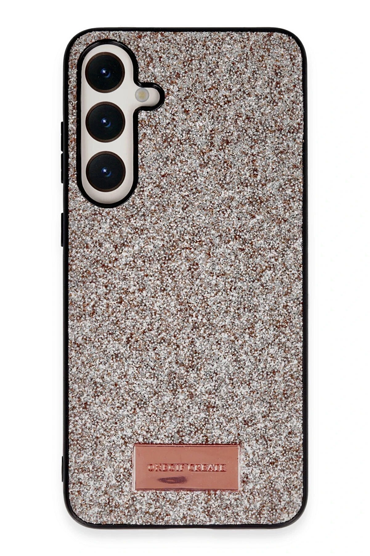 CepteToptan Samsung Galaxy A55 5G Bright Simli Kapak - Gold - DROPX7914-8856