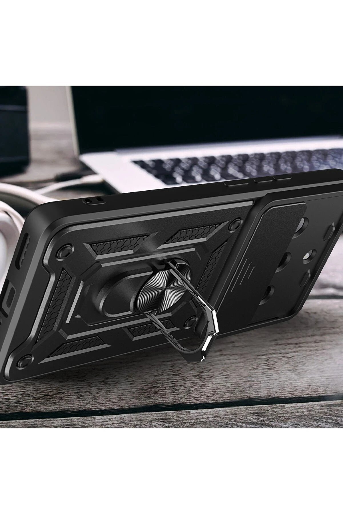 Realme 11 Pro Kılıf Pars Lens Yüzüklü Si̇li̇kon - Si̇yah - Dropx3075-3895