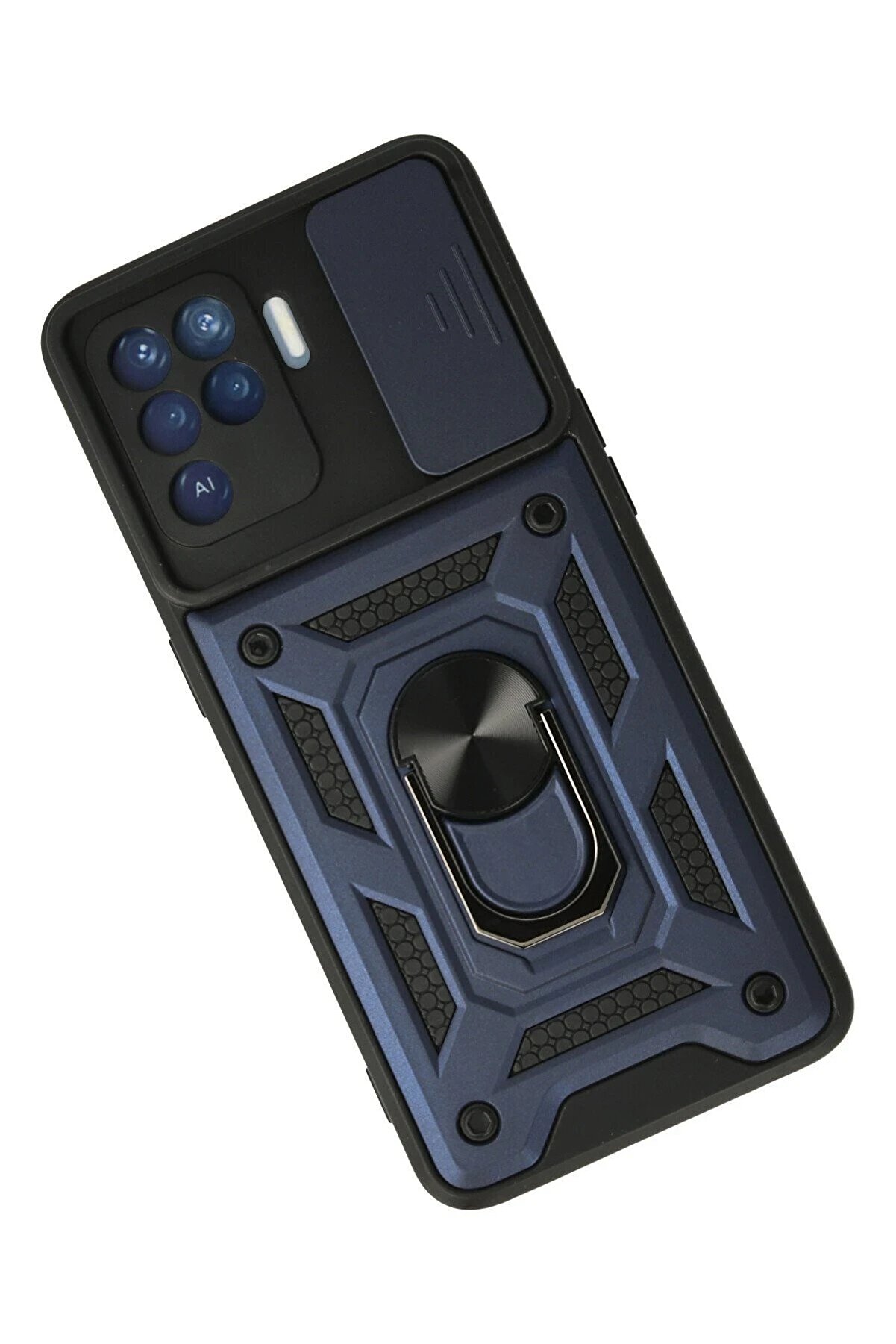 Oppo Reno 5 Li̇te Kılıf Pars Lens Y&uuml;z&uuml;kl&uuml; Si̇li̇kon - Laci̇vert - Dropx9246-3127