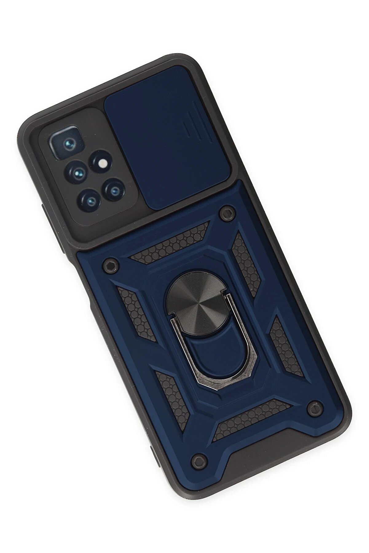 Xi̇aomi̇ Redmi̇ 10 2022 Kılıf Pars Lens Yüzüklü Si̇li̇kon - Laci̇vert - Dropx3466-6768