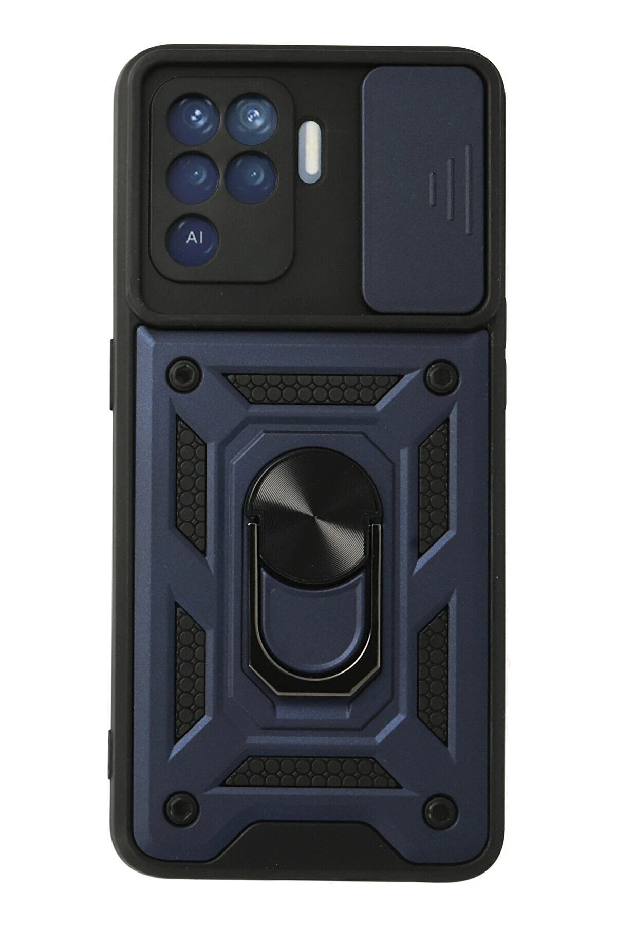 CepteToptan Oppo Reno 5 Lite Kılıf Pars Lens Y&uuml;z&uuml;kl&uuml; Silikon - Lacivert - DROPX9246-3127