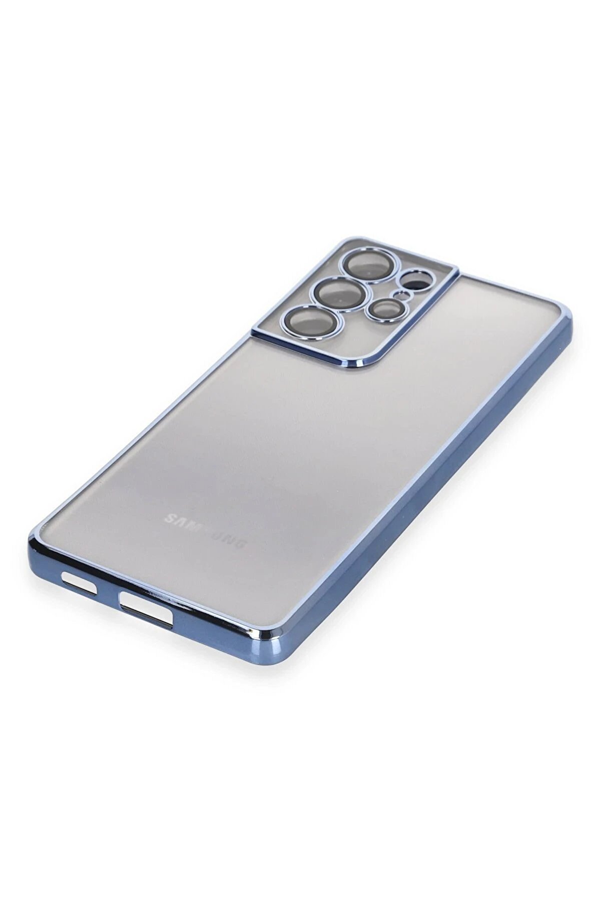 Samsung Galaxy S21 Ultra Kılıf Lensli̇ Si̇li̇kon - Açık Mavi̇ - Dropx5017-1002