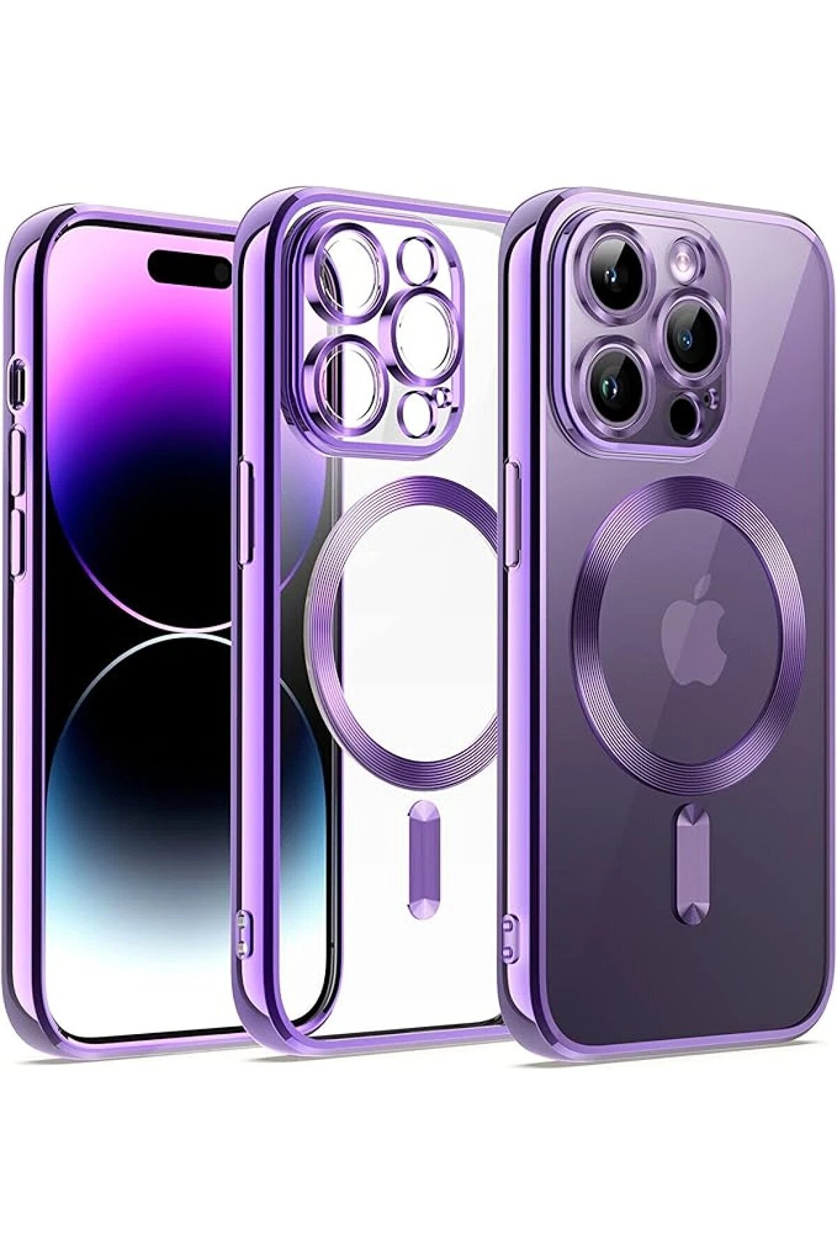 CepteToptan iPhone 12 Pro Kılıf Kross Magneticsafe Kapak - Mor - DROPX7790-6526