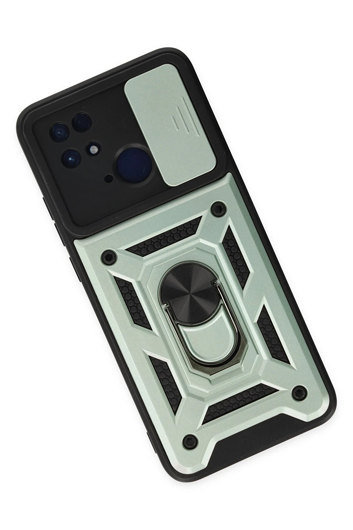 Xi̇aomi̇ Redmi̇ 10C Kılıf Pars Lens Yüzüklü Si̇li̇kon - Yeşi̇l - Dropx3020-5844