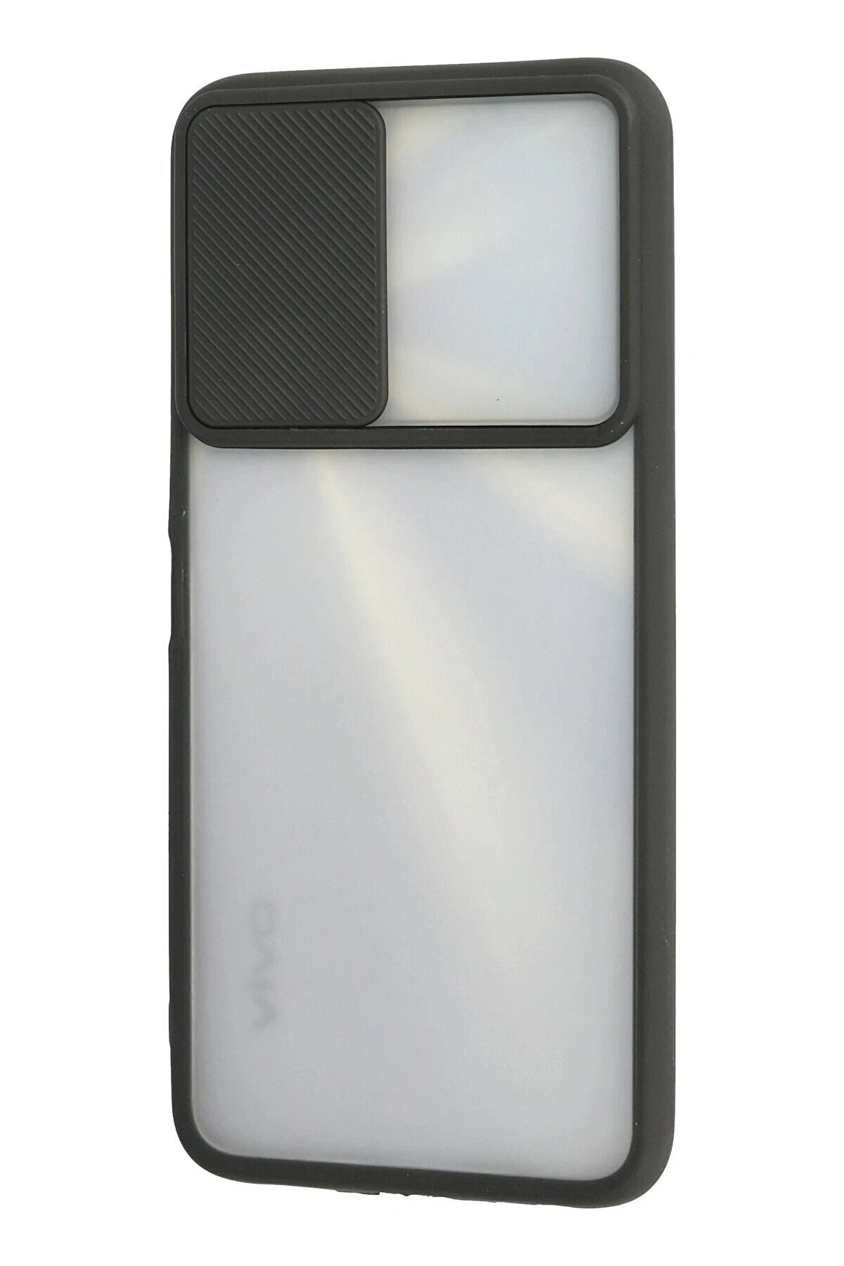 Vi̇vo Y11S Kılıf Palm Buzlu Kamera Sürgülü Si̇li̇kon - Si̇yah - Dropx4485-5684