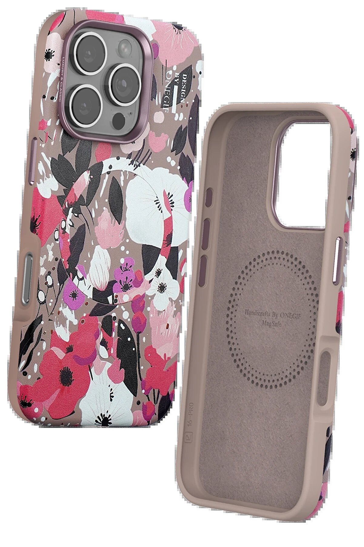 İphone 16 Pro Flower Seri̇es Magsafe Kapak - Pembe