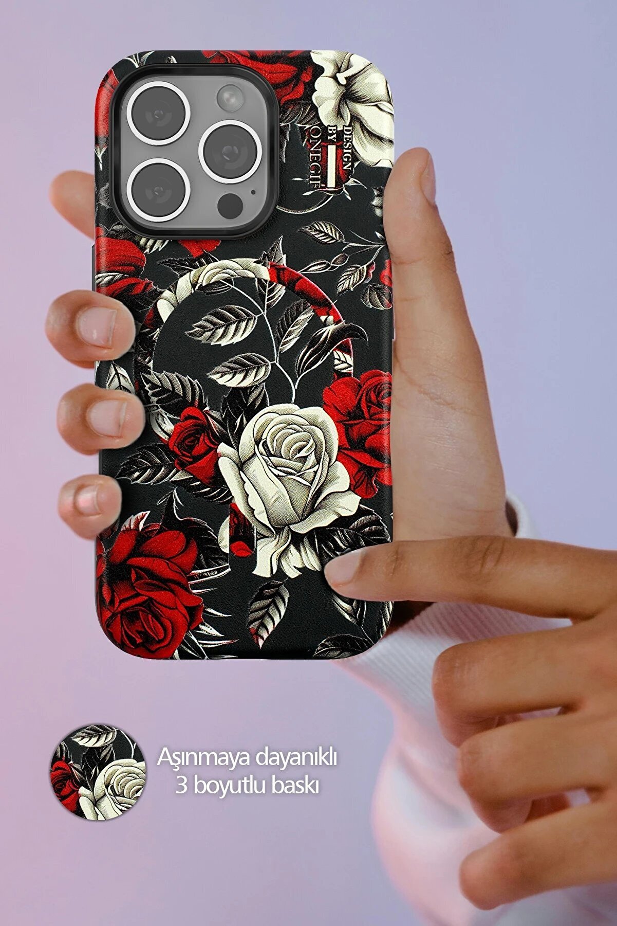 İphone 14 Pro Flower Seri̇es Magsafe Kapak - Pembe