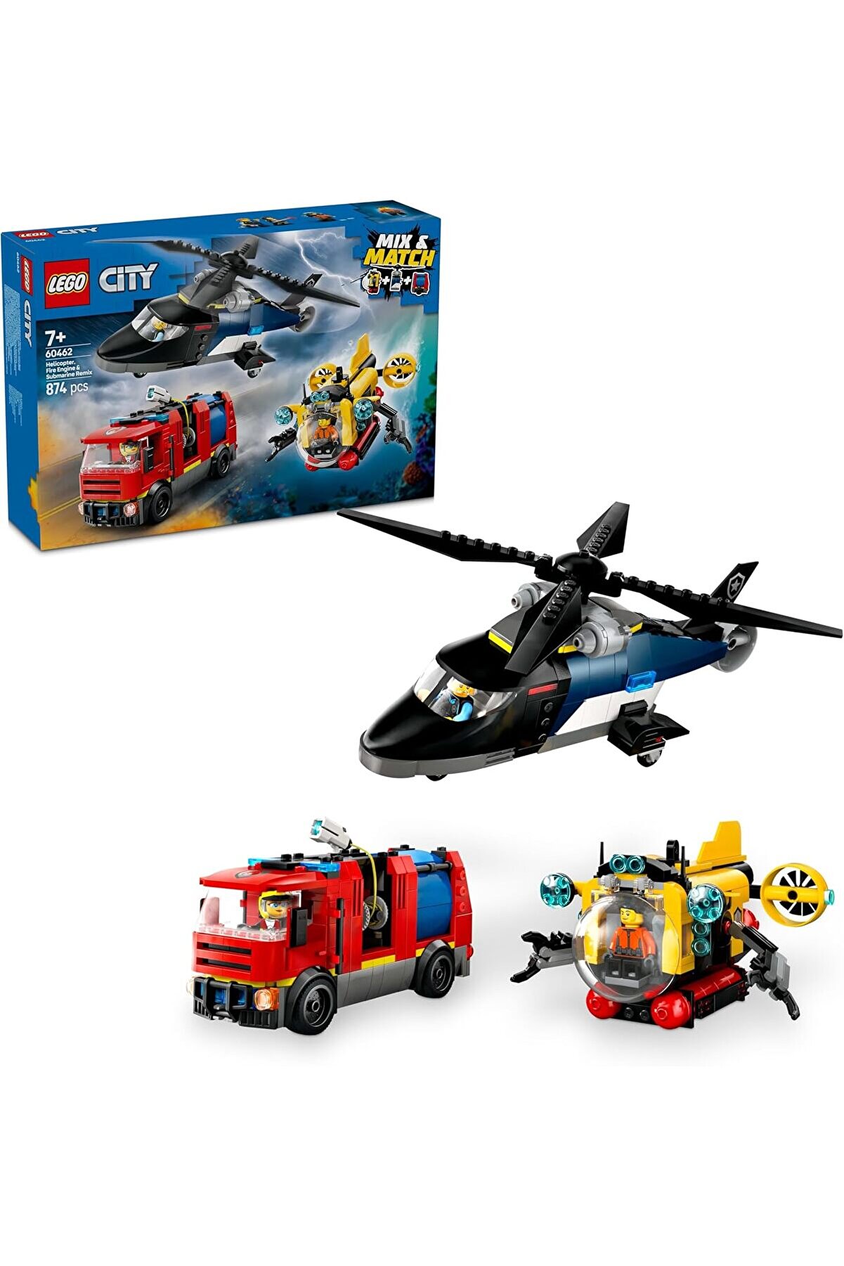 STOREMAX lvnshop City, İtfaiye Kamyonu ve Denizaltı Karışımı 60462-7 Yaş ve Üzeri Çocuklar için Yaratıcı Oyun