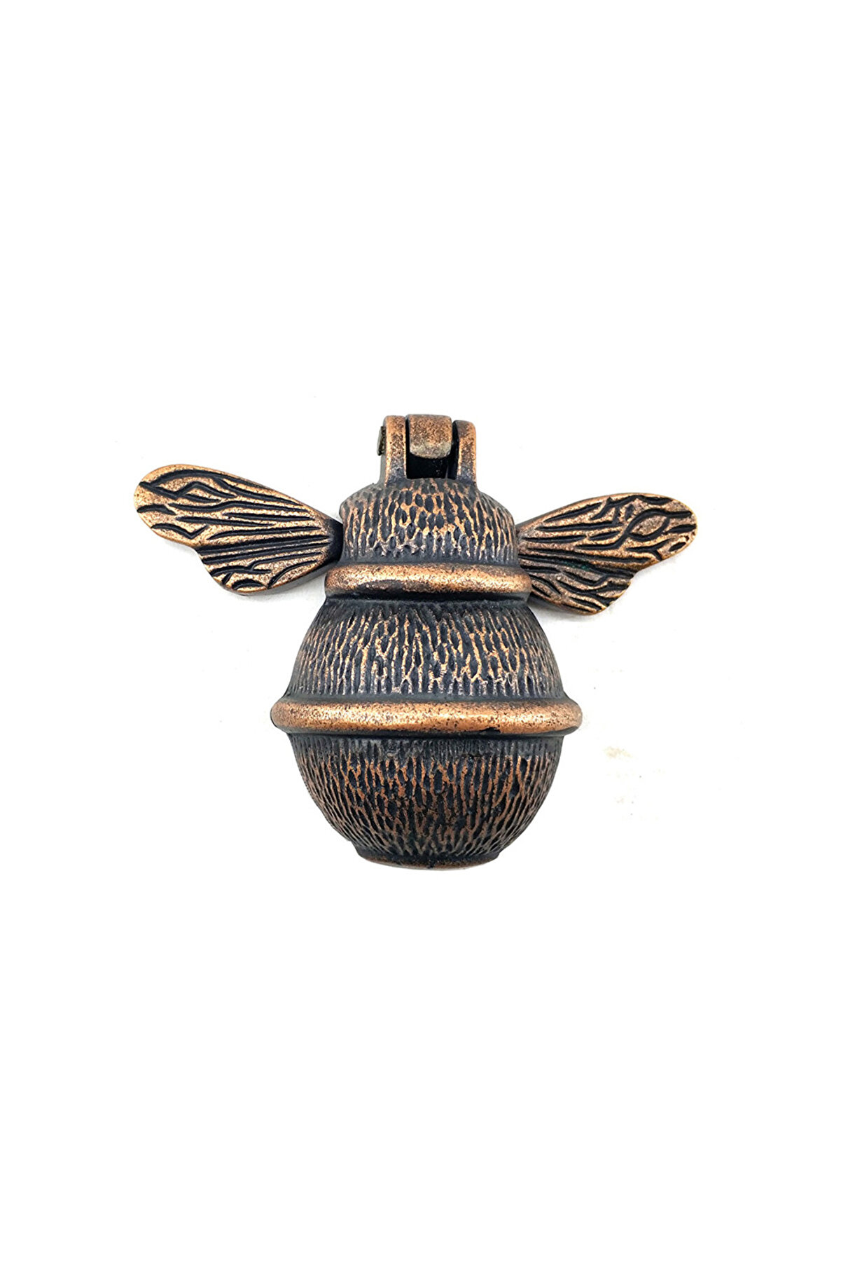 evimdeyokyok Antika Tarz Dekoratif Pirinç Arı Kapı Tokmağı, Taktak - Küçük, 123x150mm, Antik