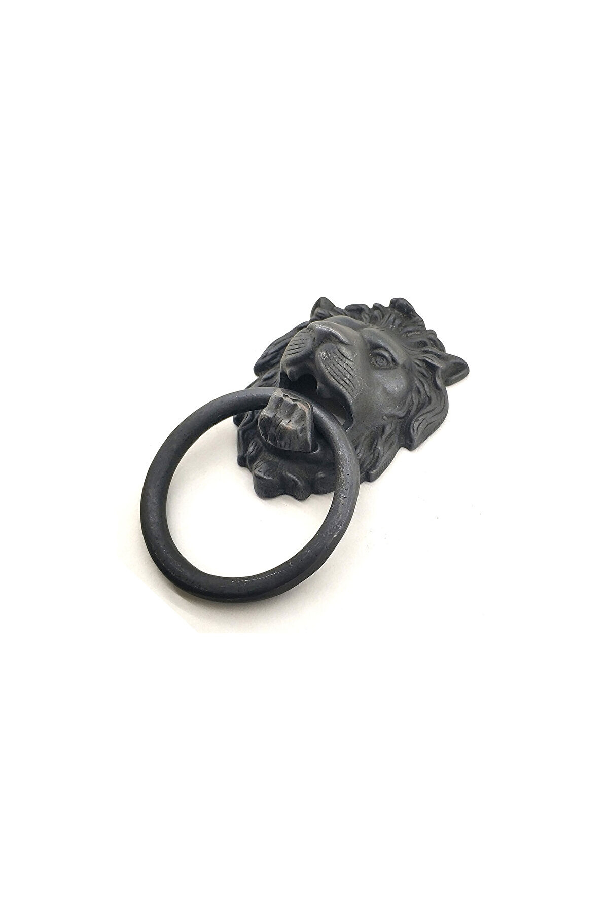 evimdeyokyok Antika Tarz Dekoratif Pirinç Aslan Kapı Tokmağı, Taktak - 102x130 mm, Oksit