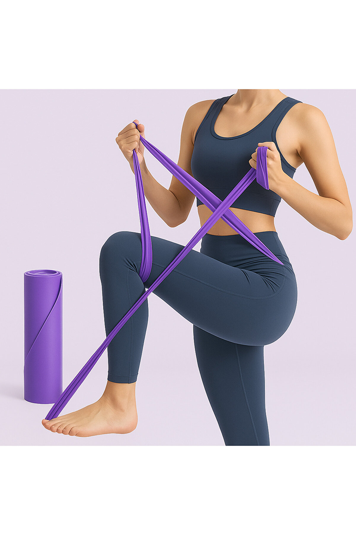 Lateks Di̇renç Bandı Pi̇lates Ve Fi̇tness Lasti̇ği̇ 150 Cm - Mor