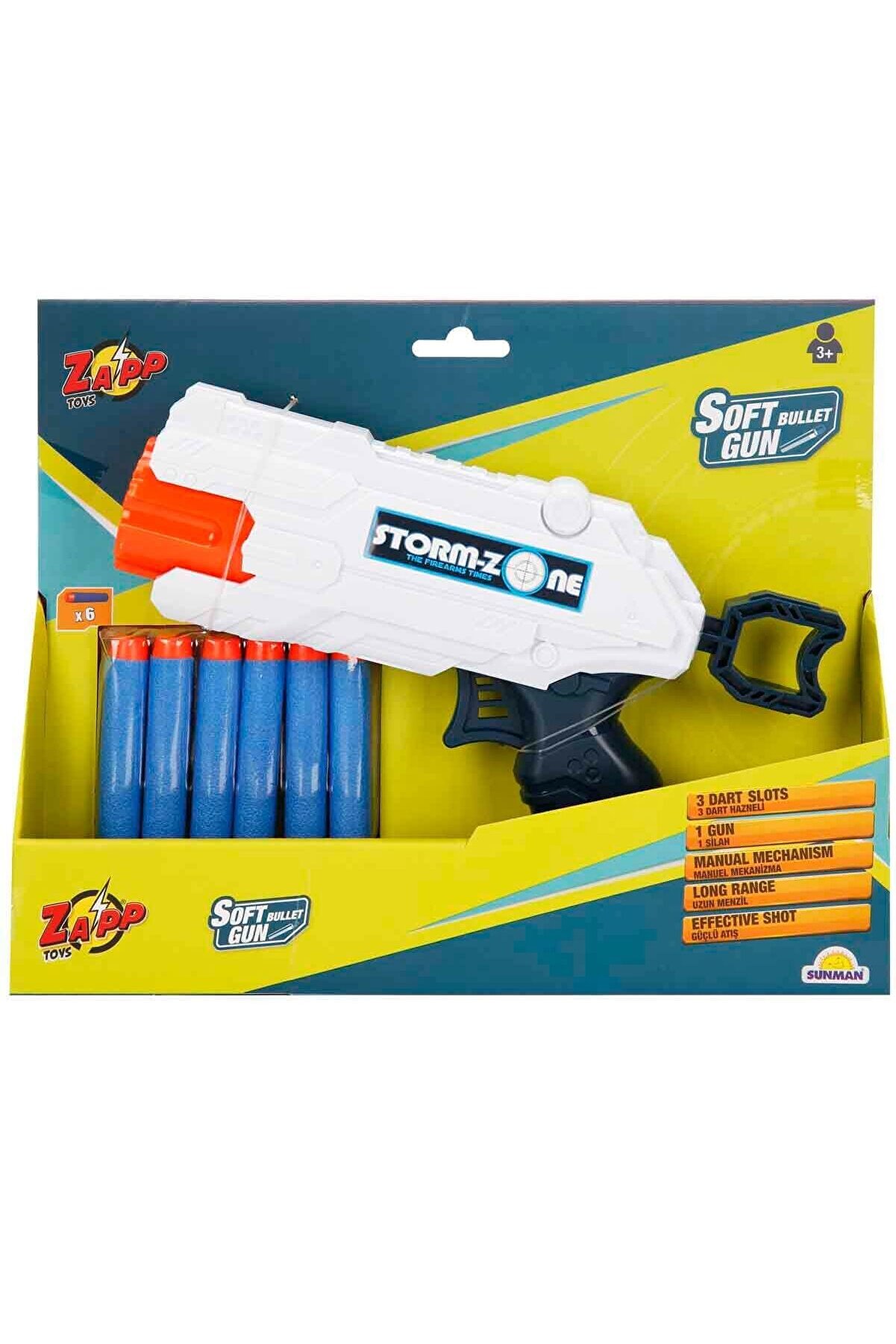 2712 Zapp 6 Mermi̇li̇ Sünger Dart Atan Si̇lah -Sunman
