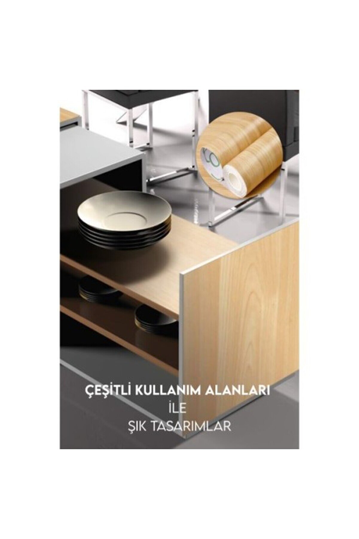 Ahşap Görünümlü Kendi̇nden Yapışkanlı Kaplama Folyosu 5 Metre