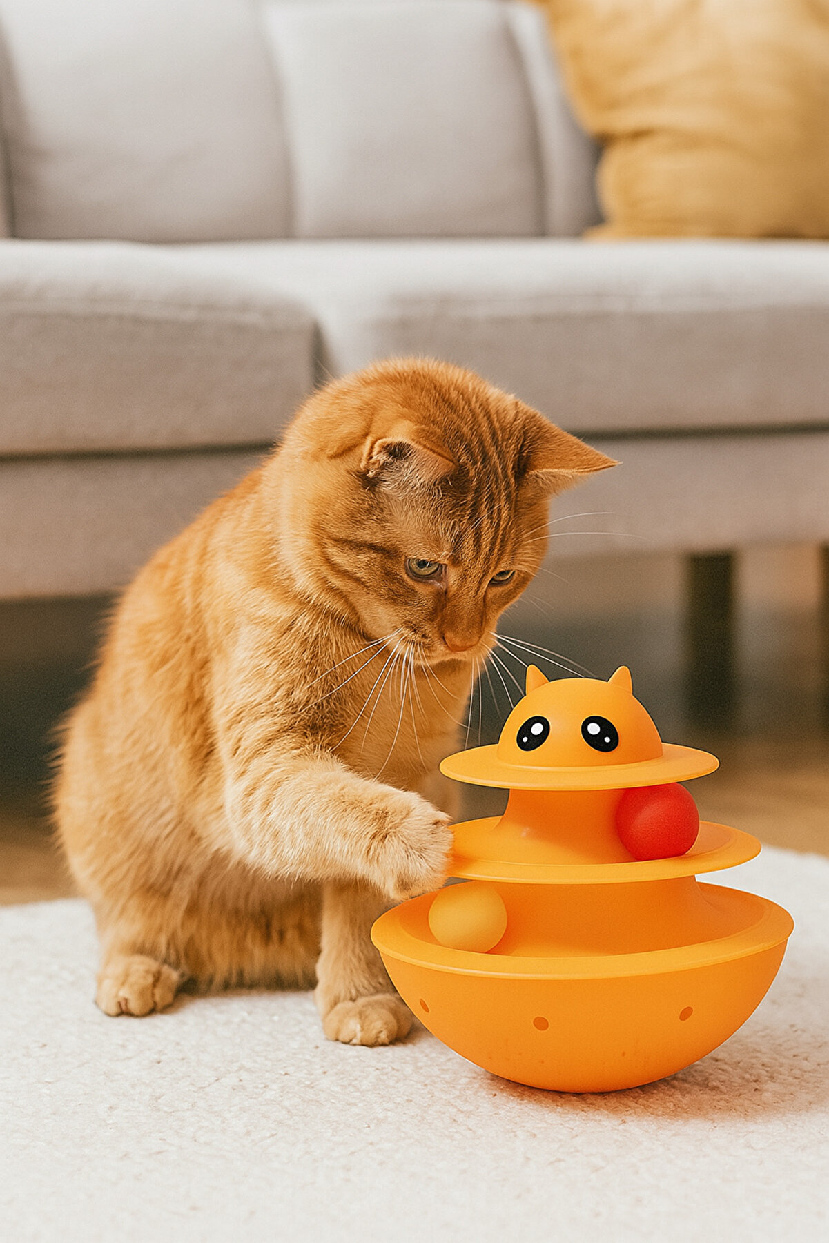 Mama Hazneli̇ Yatmaz Kedi̇ Ve Köpek Oyuncağı – Zeka Geli̇şti̇ri̇ci̇, Dengeli̇ Sallanan Renkli̇ Toplu