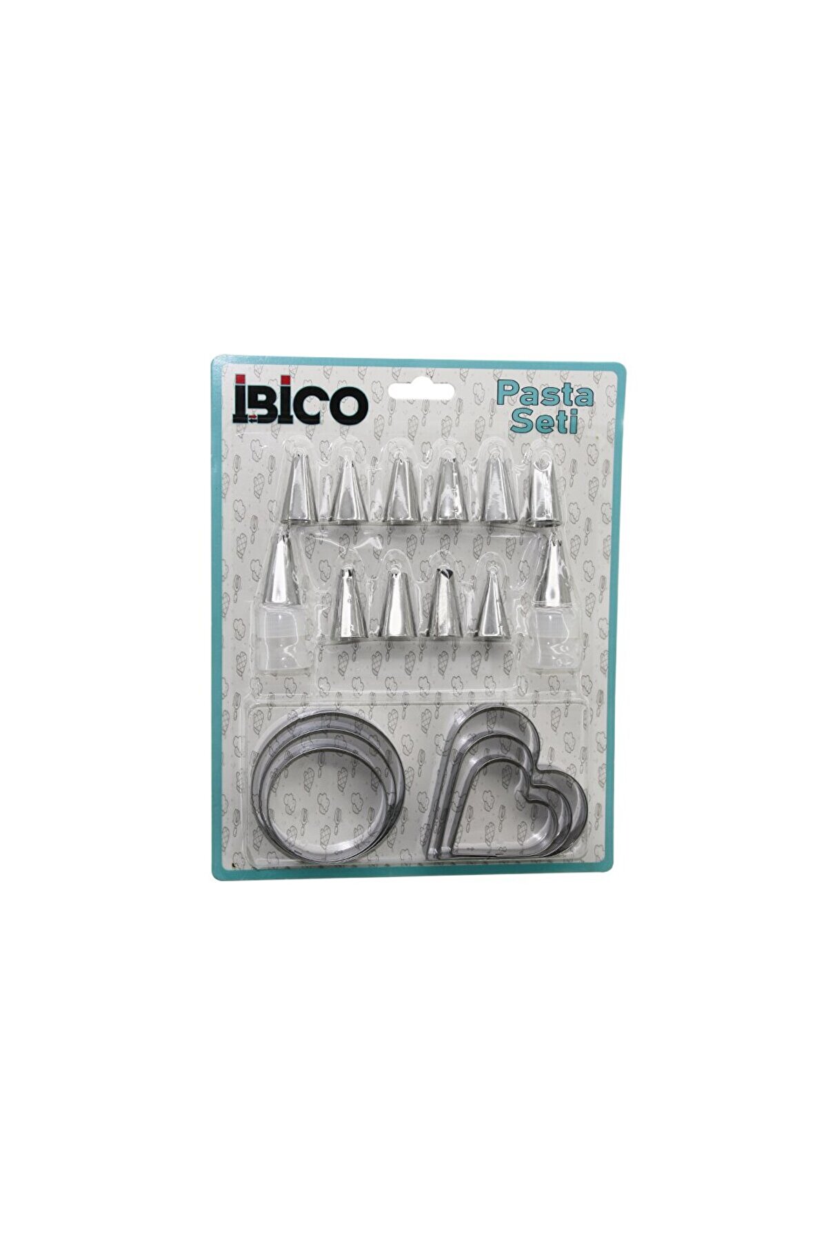Go İthalat 20Pcs Pasta S&uuml;sleme U&ccedil; Seti̇ 12 Kurabi̇ye Kalıp 3 Kalp 3 Yuvarlak 2 U&ccedil; Tutucu Pls.