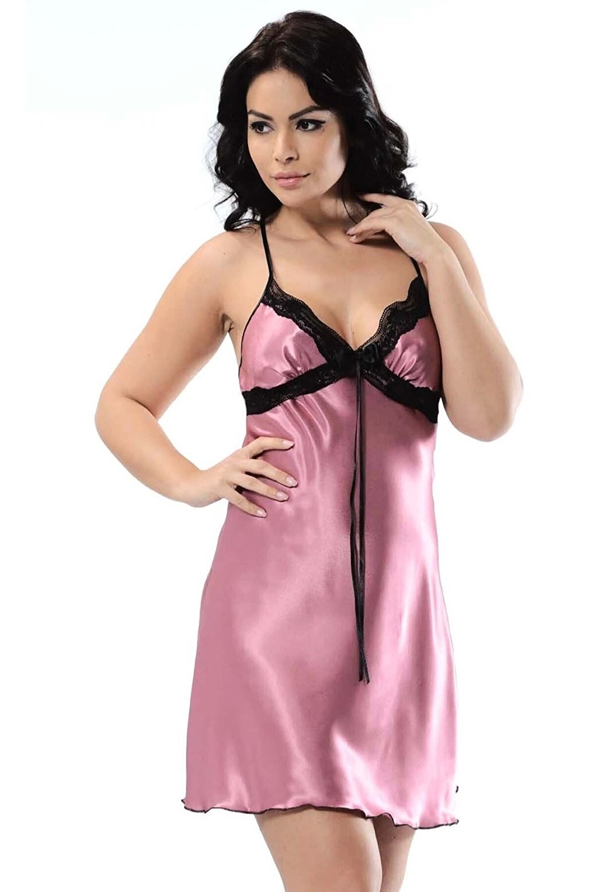 Gül Kurusu Saten Geceli̇k - M-367