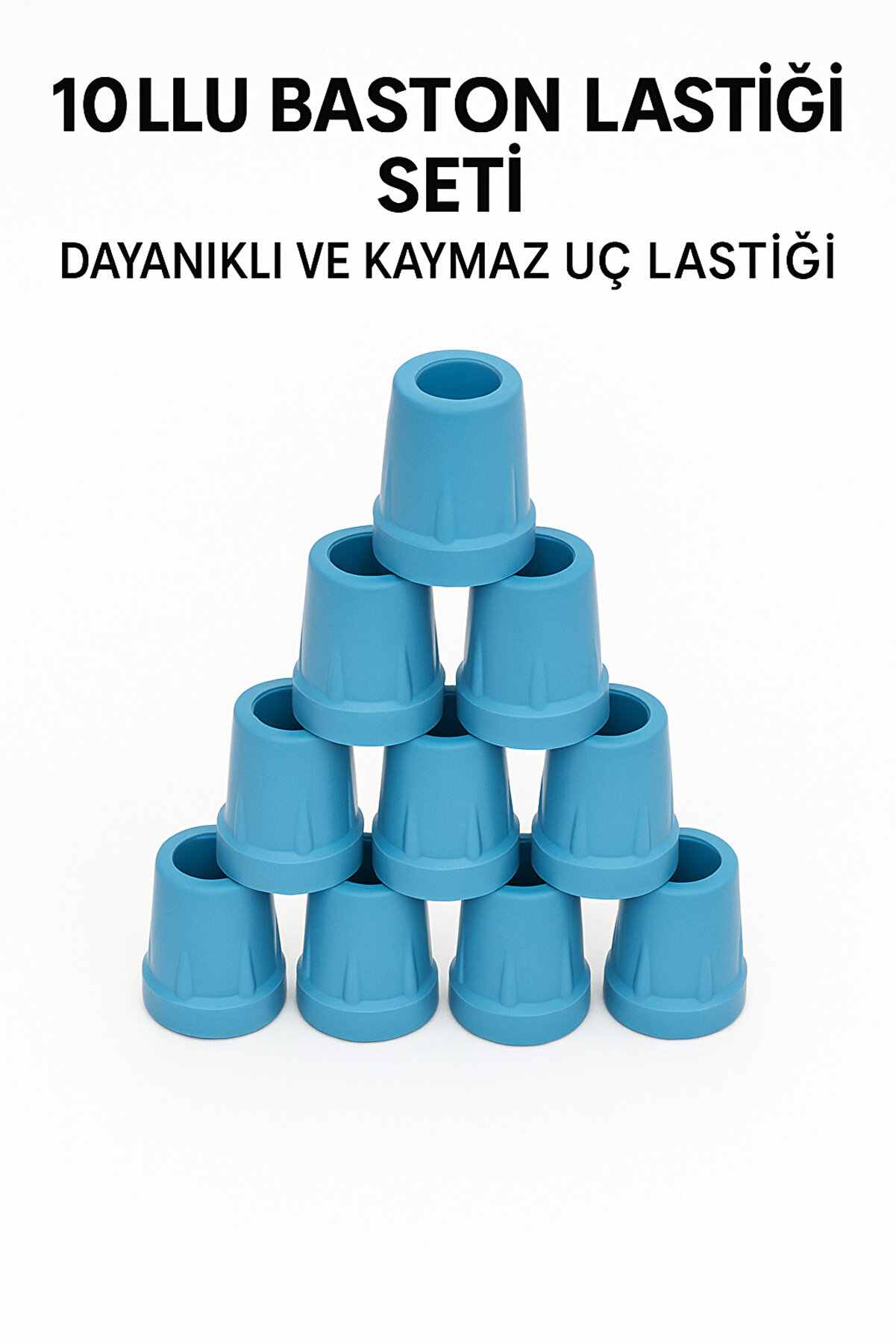 TRENDMEN 10'lu Baston Lastiği Seti – Dayanıklı ve Kaymaz Uç Lastiği