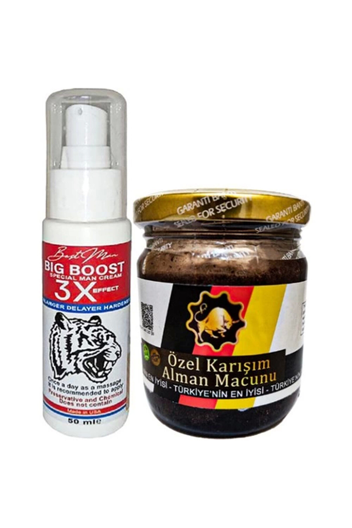 Adoil Bigboost 50 ml Erkekler İçin 3xeffect Krem + Yanında 1 Kavanoz 240GR German Macun Takım