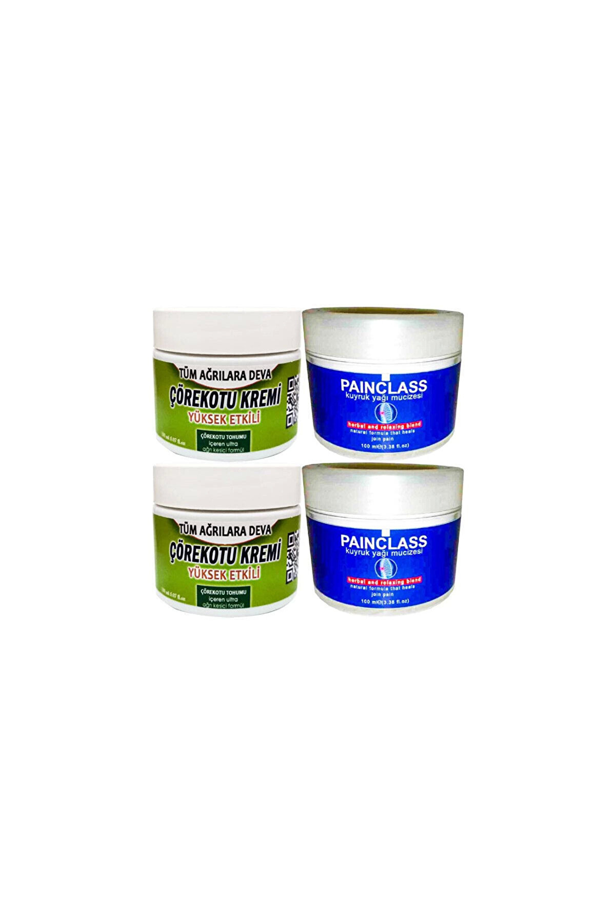 Adoil Çörek Otu Kremi Orta Boy 2 x 100 ml - Painclass Kuyruk Yağı Kremi 2 x 100 ml