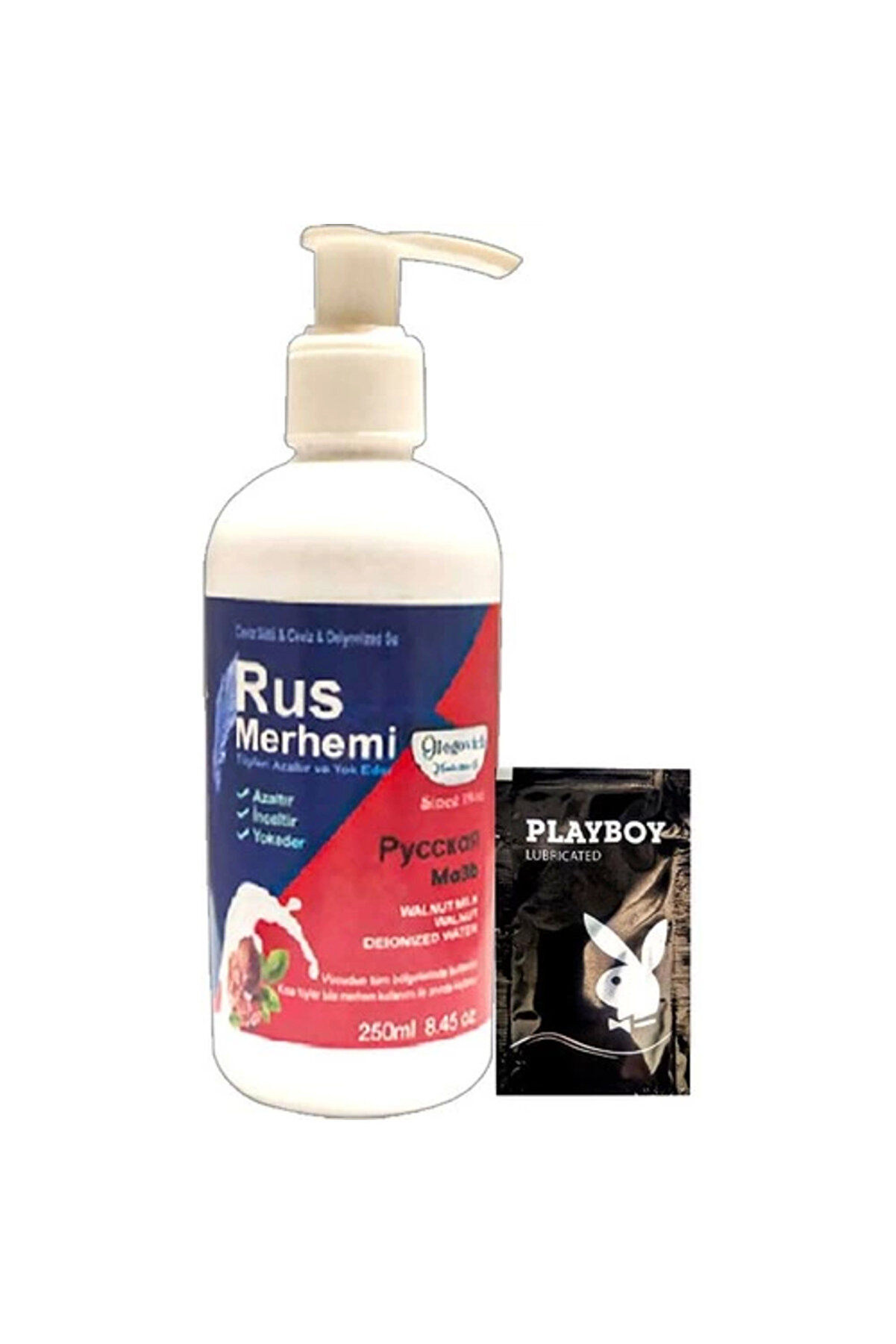 Adoil Playboy 250 ml Ceviz Sütlü & Cevizli Rus Merhemi Tüy Dökücü Krem + 1 Armağan Jel