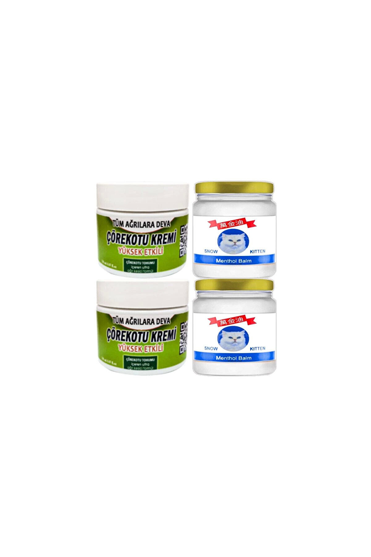 Adoil Çörek Otu Rahatlatıcı Krem 2x100 ml - Snow Kitten Menthol Balm 2x50 ml