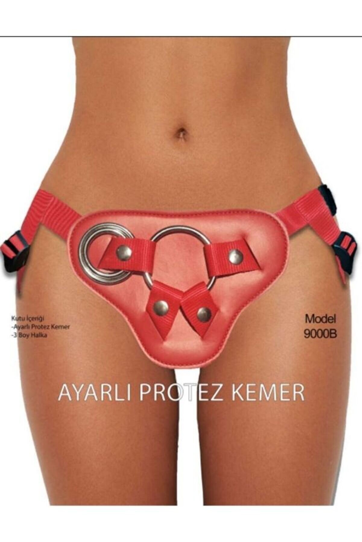 modda shop Moddashop Moddashop Forjin Ayarlanabilir 3 Halkalı Belden Bağlama Kemeri Kırmızı