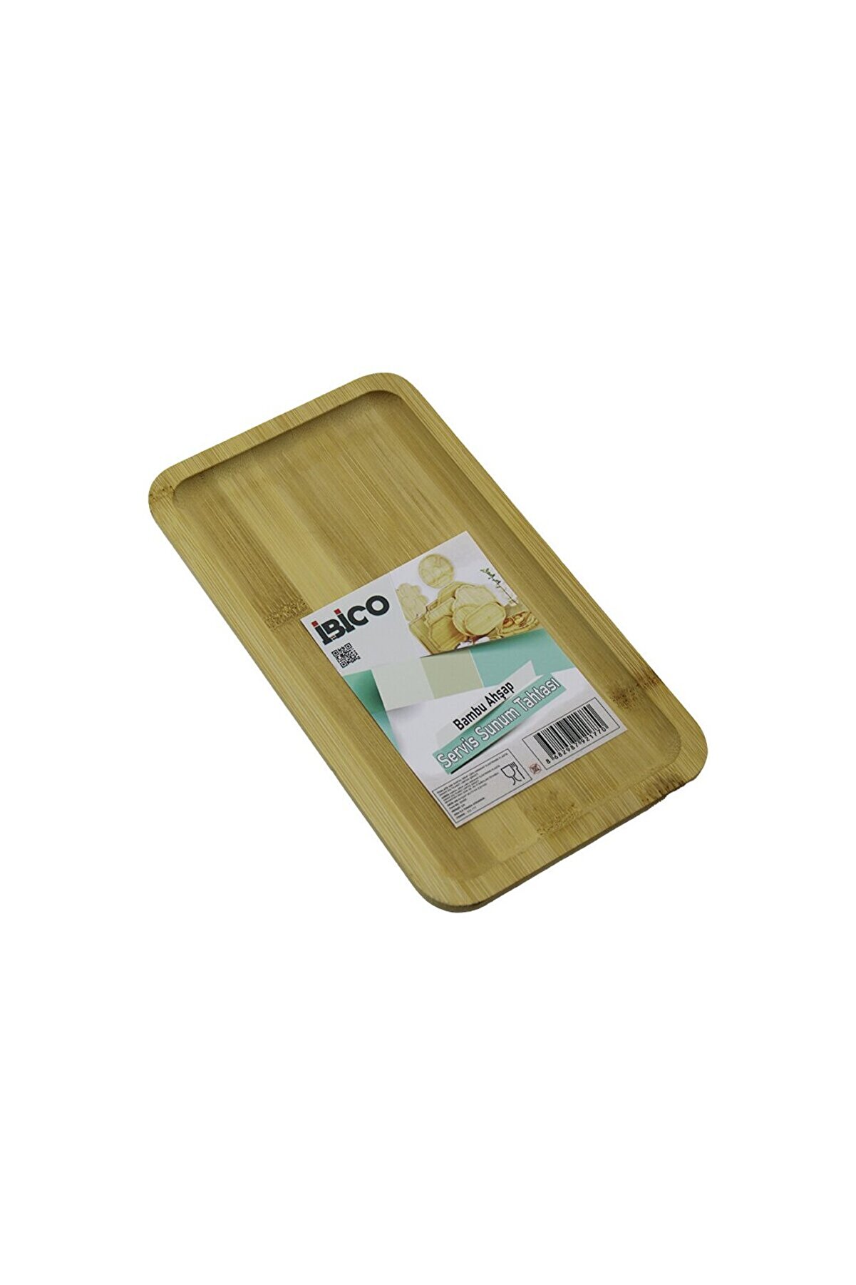 Go İthalat Di̇kd&ouml;rtgen Ahşap Bambu Servi̇s Sunum Tepsi̇ - Tahtası Mi̇ni̇ Tepsi̇ 25 X 14 X 1.4Cm