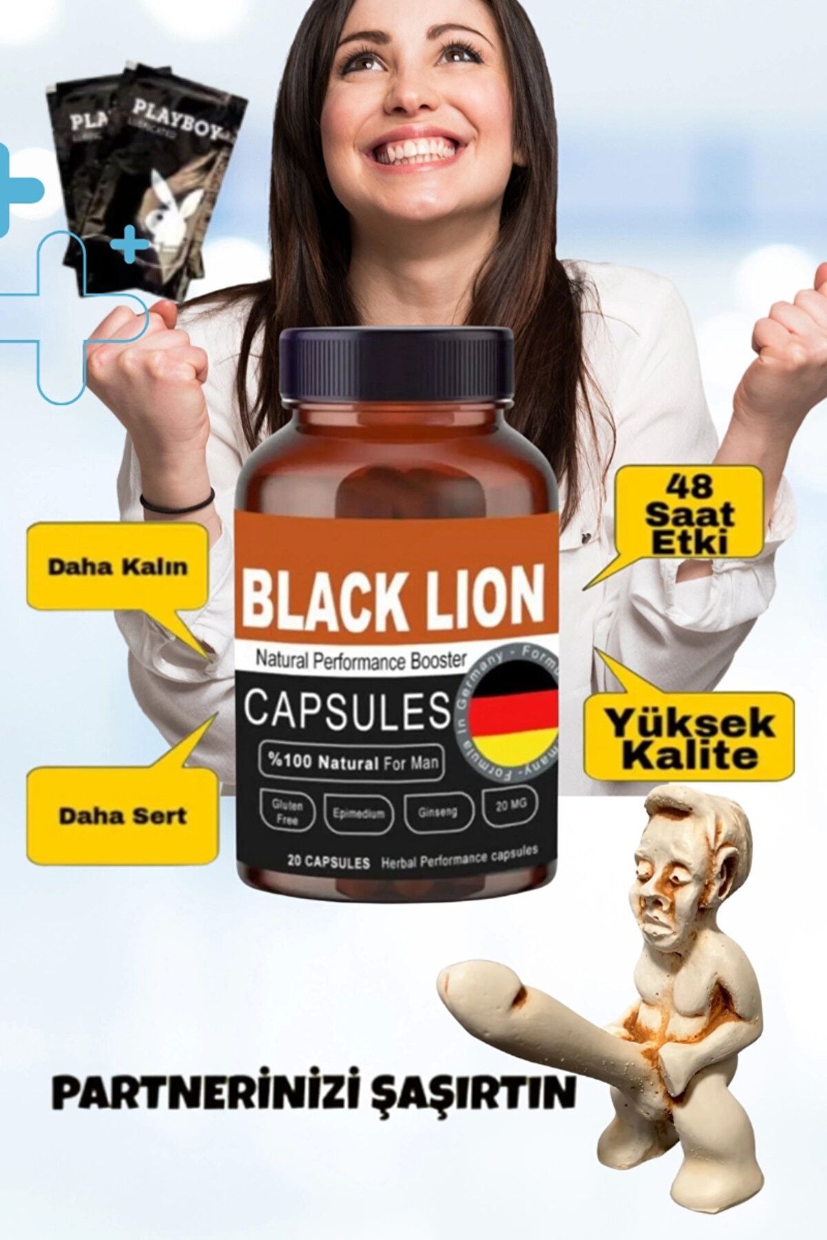 Adoi̇l Black Li̇on Men Booster Erkeklere Özel Destekleyi̇ci̇ Ve Kayganlaştırıcı Jel Seti̇