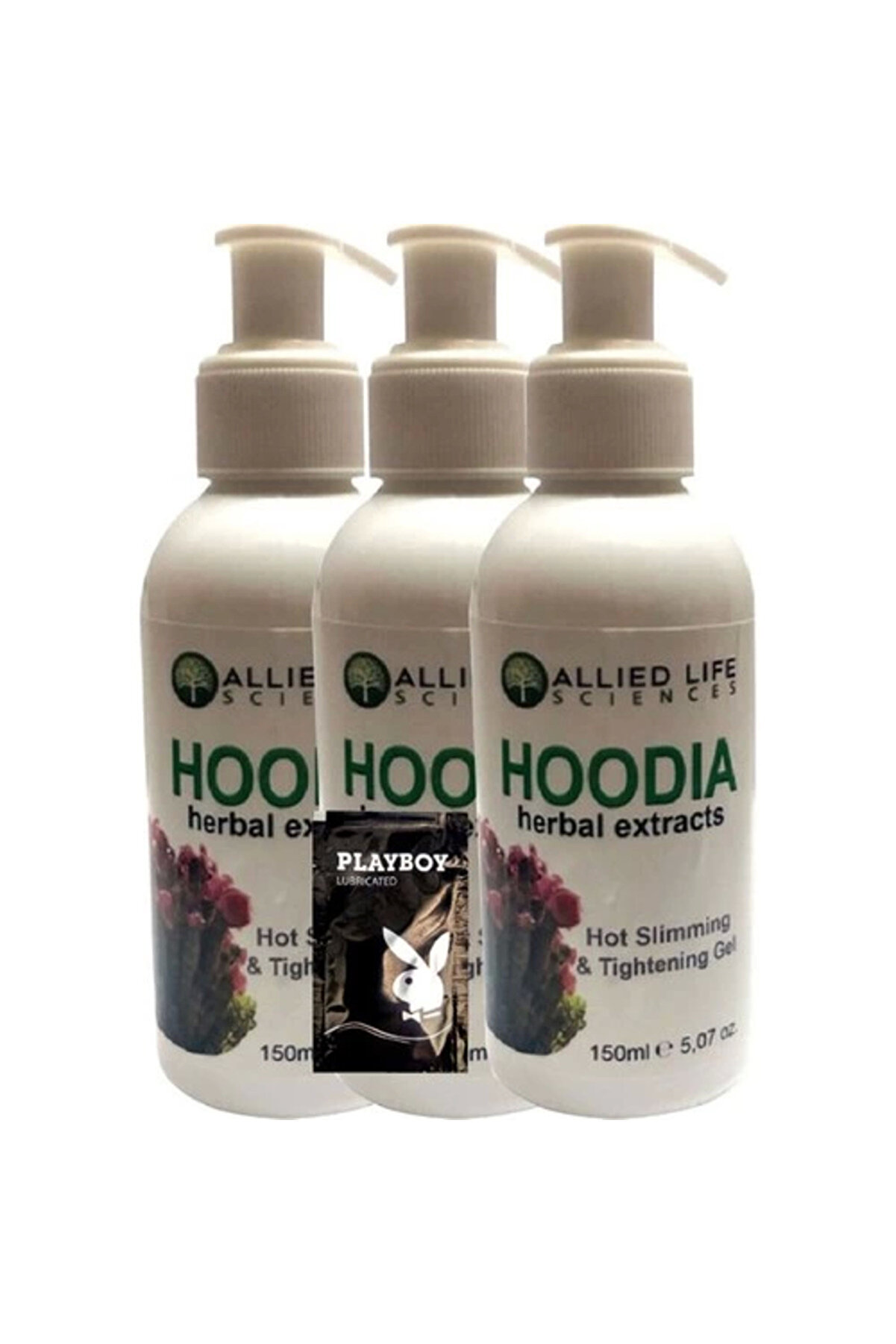 Adoil Allied Life Sciences Hoodia Herbal Extracts Hot Slimming & Tightening 150 ml x 3 adet + Jel