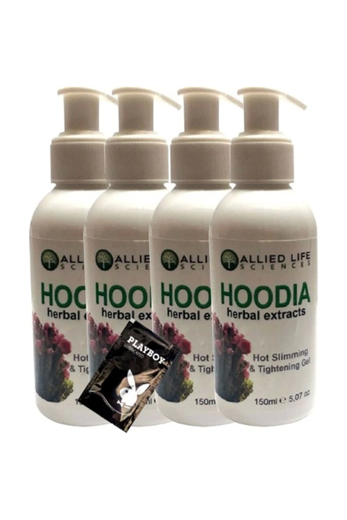 Adoil Allied Life Sciences Hoodia Herbal Extracts Hot Slimming & Tightening Gel 150 ml x 4 adet + Jel