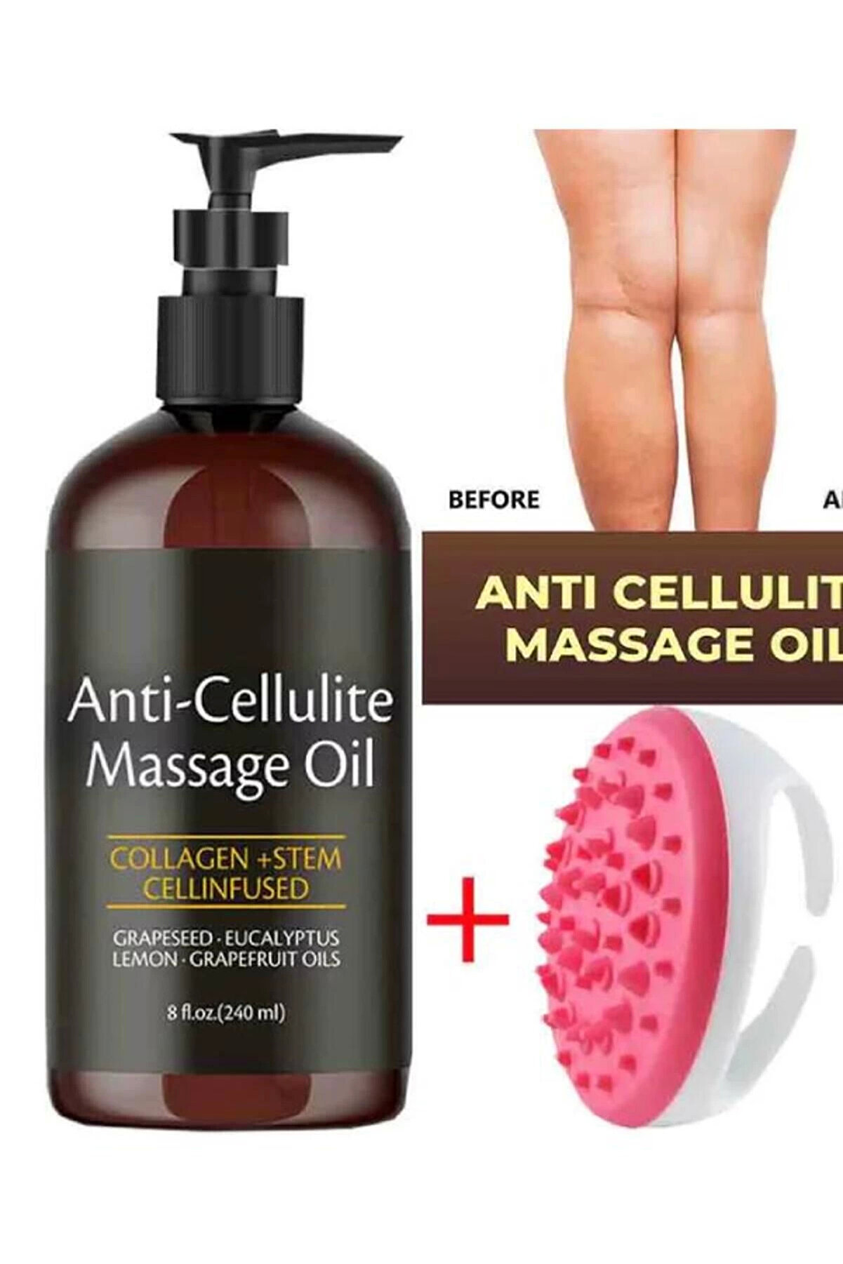 Anti̇ Cellulıte Sıkılaştırıcı Yağı Yakıcı Masaj Bakım Yağı 240 Ml 2 Adet