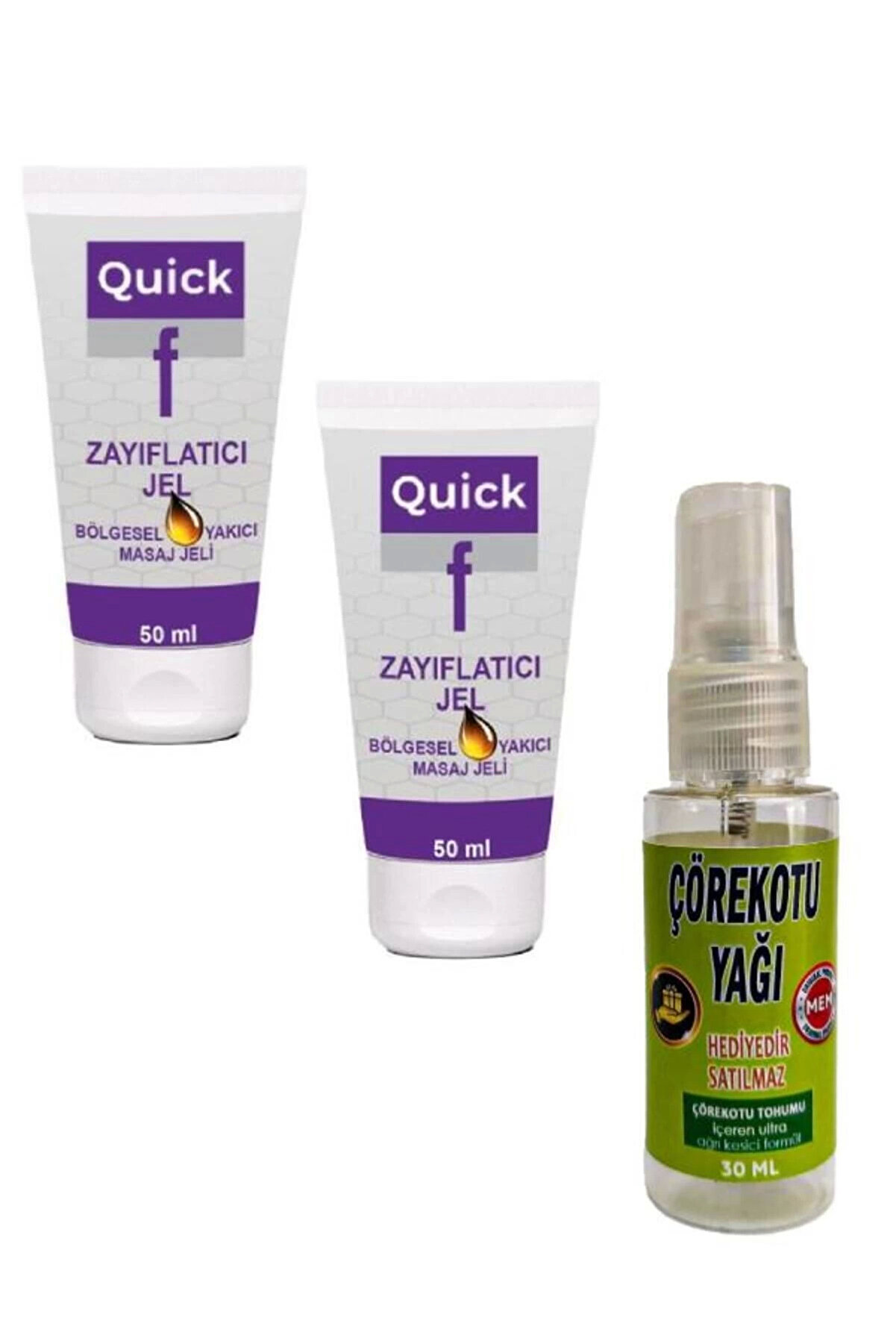 Adoil Quick Gel Masaj Bakım Kremi 50 mlx 2 ad+Çörek Otu Yağı 30 ml