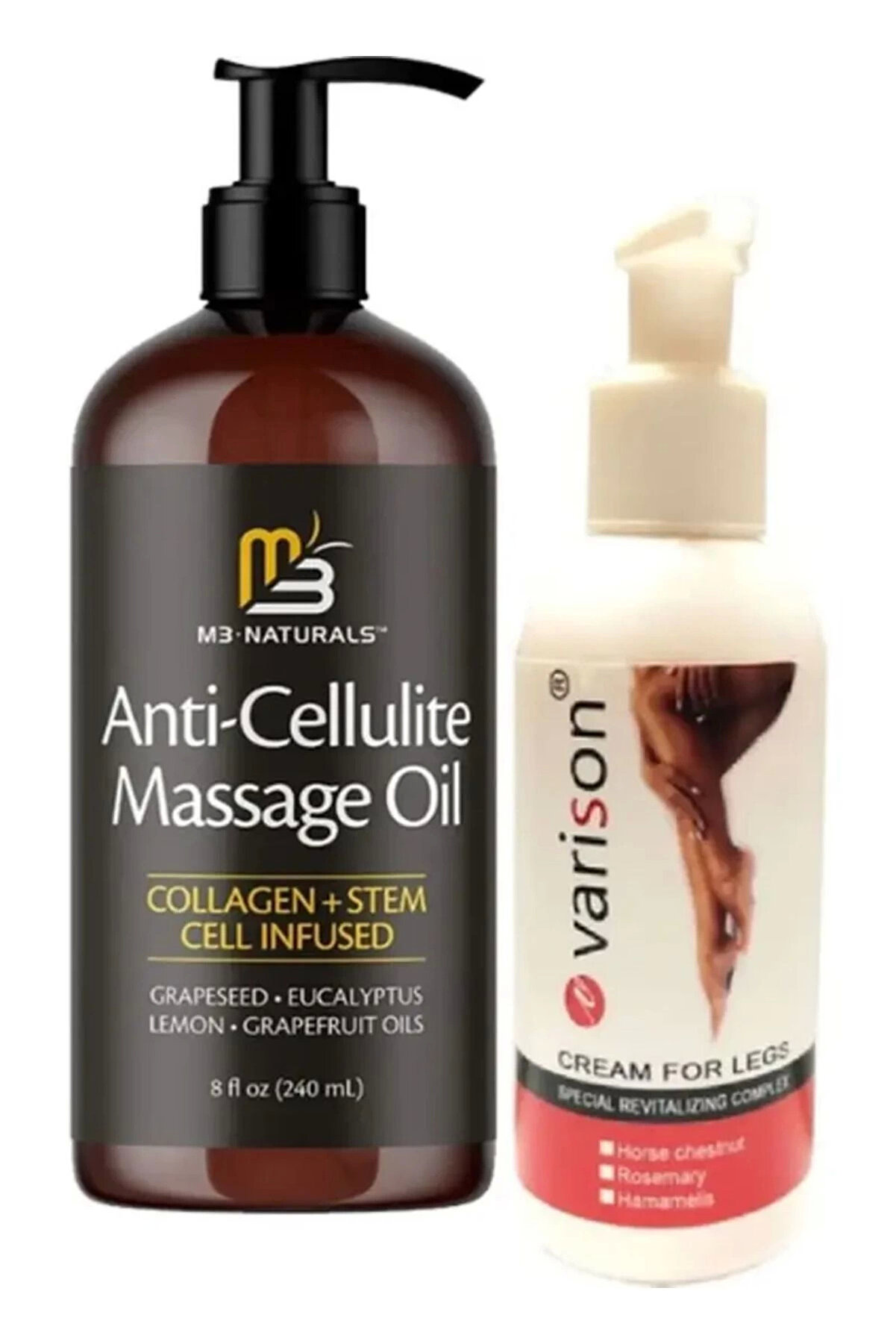 Adoil M3 Naturals Anti-Cellulite Massage Oil 240 ml Masaj Yağı + Varison 120 ml Kremi