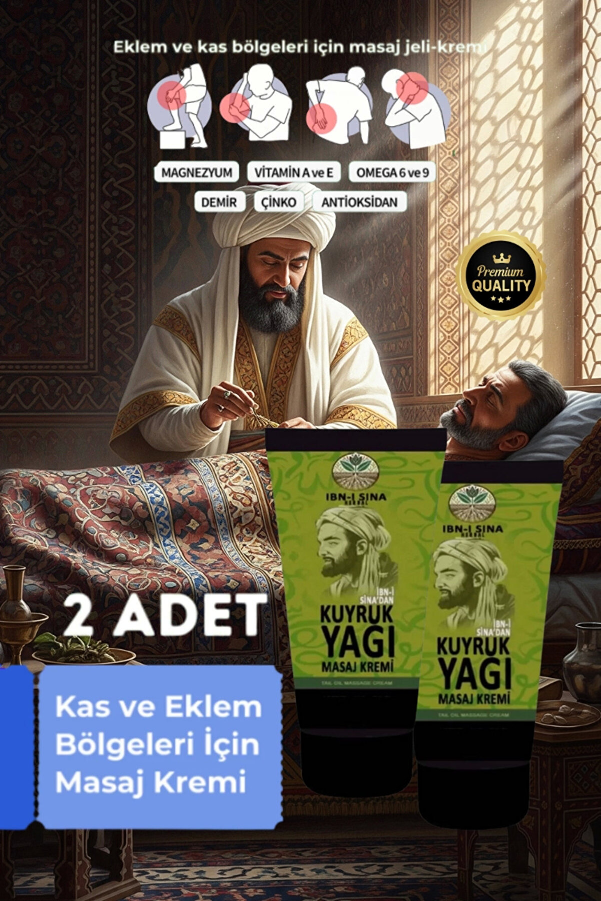 Adoil İbni Sina Kuyruk Yağı Mucizesi Rahatlatıcı Masaj Kremi 2'li Set