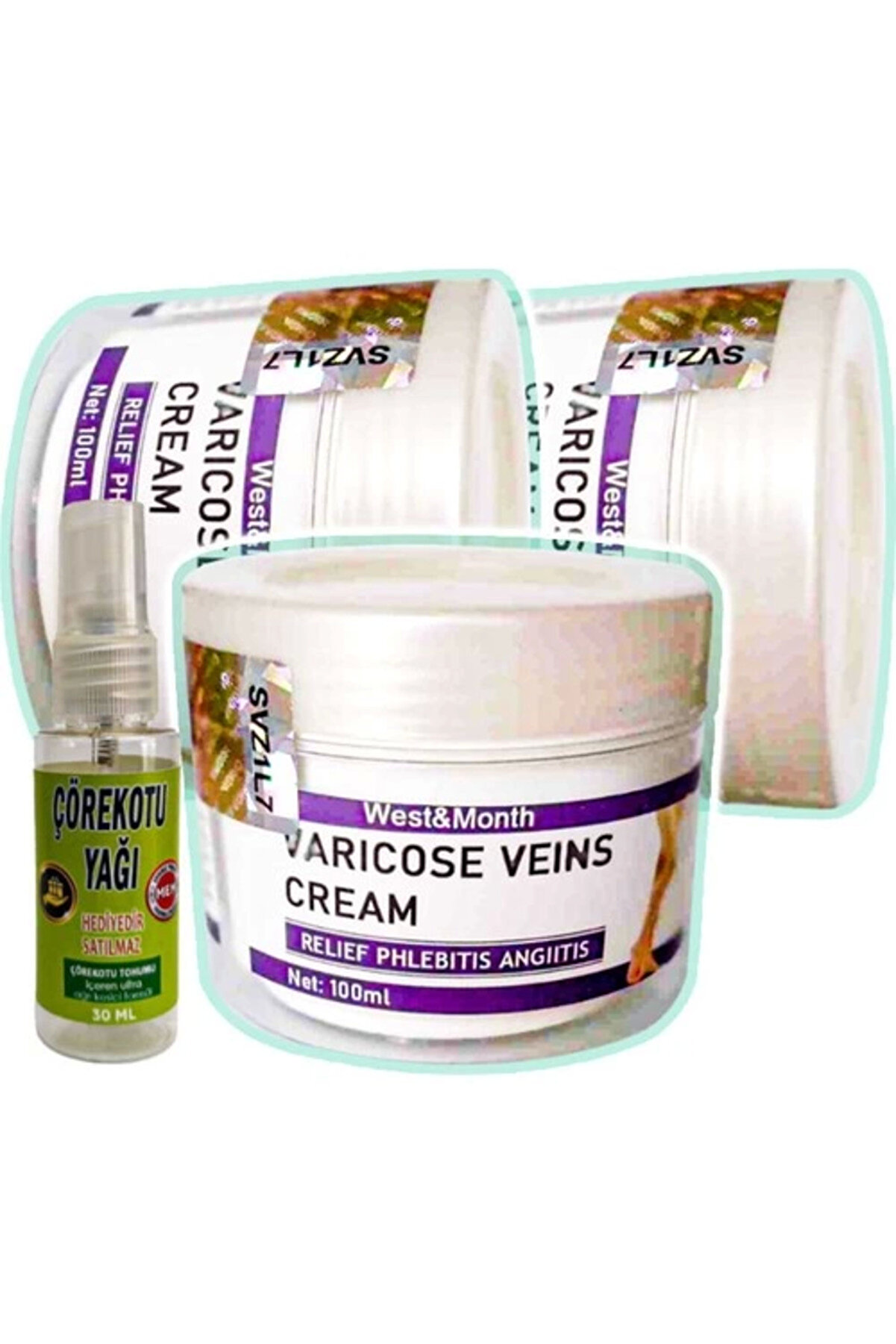 Adoil West & Month Varicose Veins Bakım Kremi 100 ml x 3 adet + Çörek Otu Yağı 30 ml