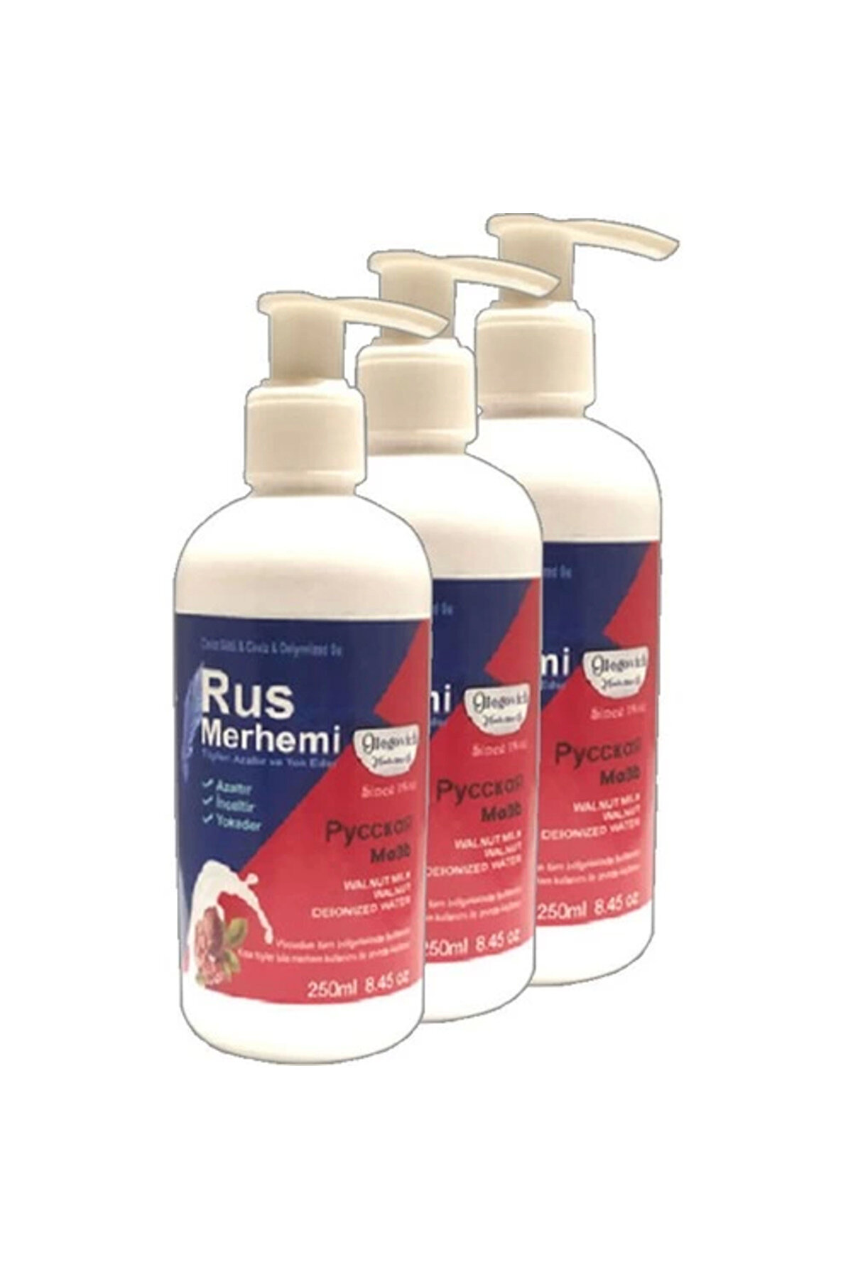 Adoil Glegnd Tüylere Krem 3 Tane 250 ml Ceviz Sütlü & Cevizli Russ Merhemi