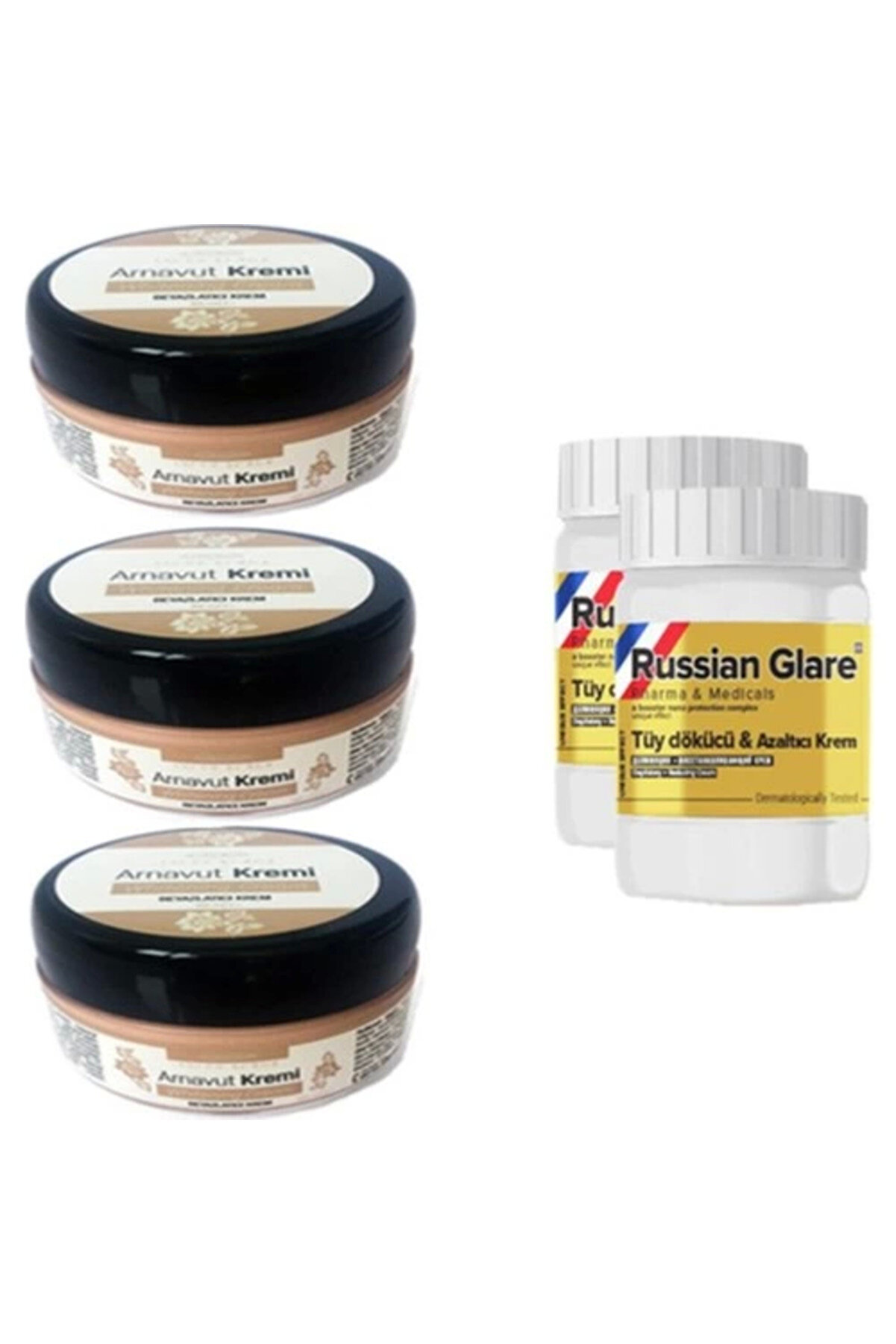 Adoi̇l Three Brand 50 Ml Arnavut Aklık Kremi̇ 2 Ad + Russıan Glare Tüy Dökücü Azaltıcı Merhem 50 Ml 3 Ad