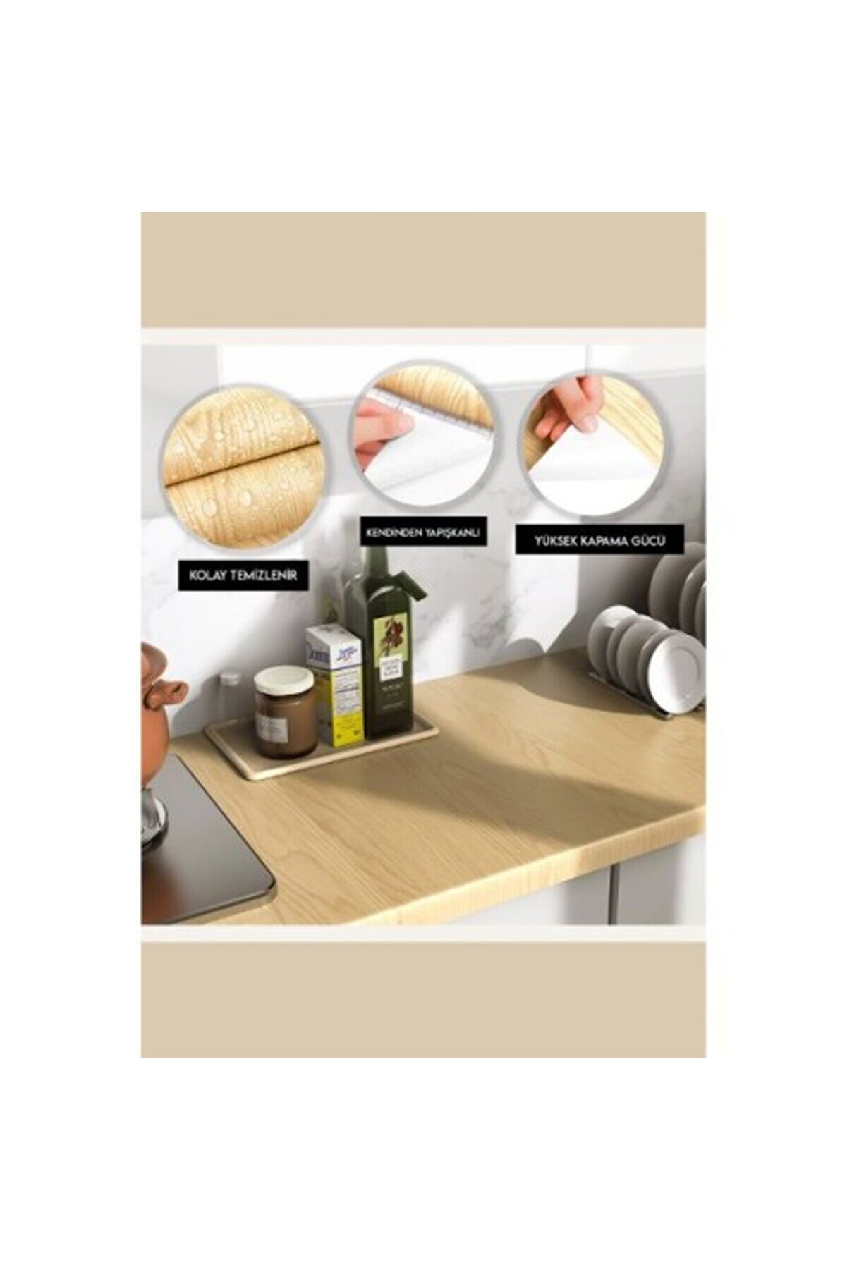 Ahşap Görünümlü Kendi̇nden Yapışkanlı Kaplama Folyosu 5 Metre