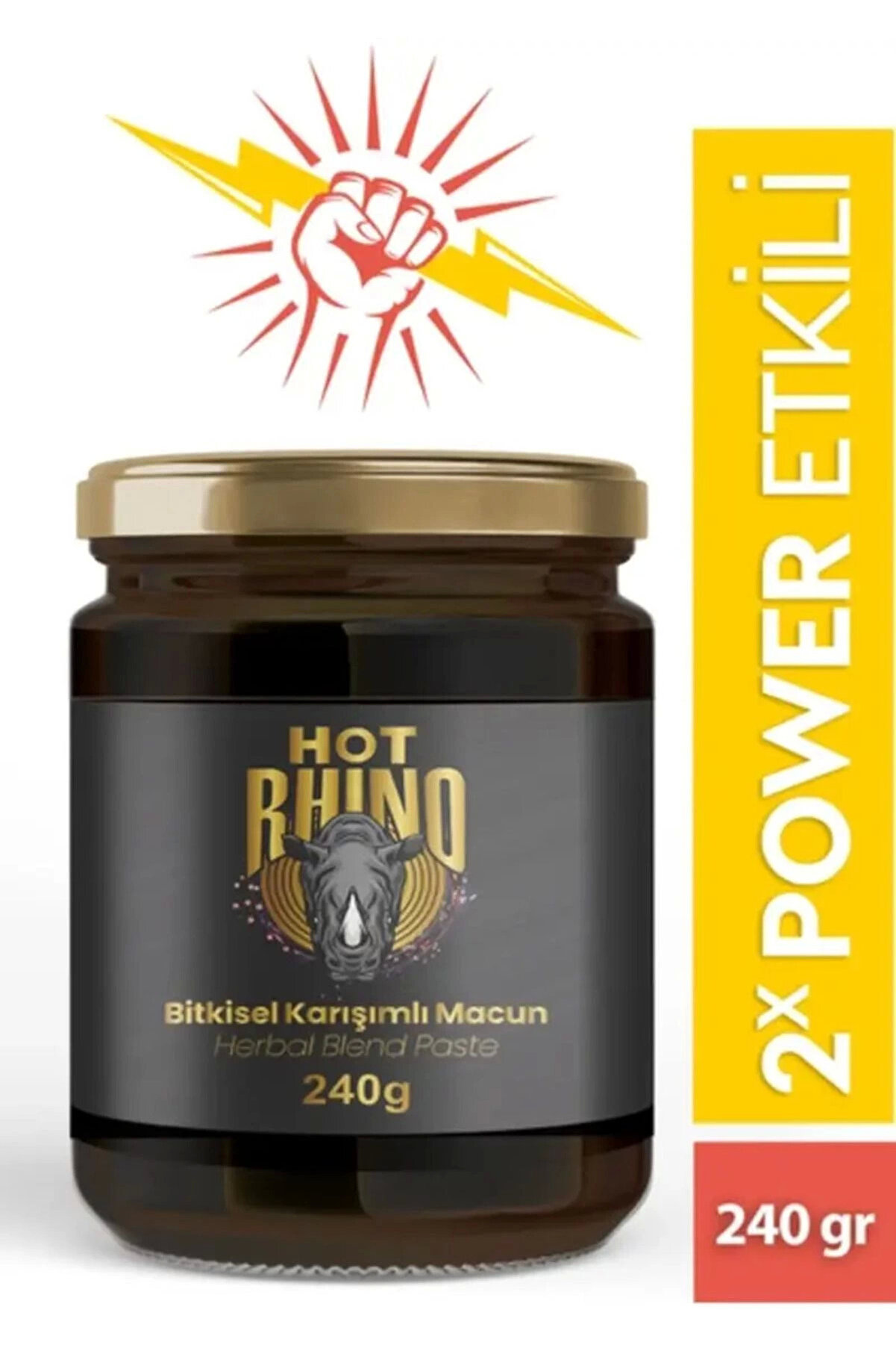 Hot Rhi̇no Erkeklere Özel Doğal Karışımlı Ballı Atom Macun 240 Gr