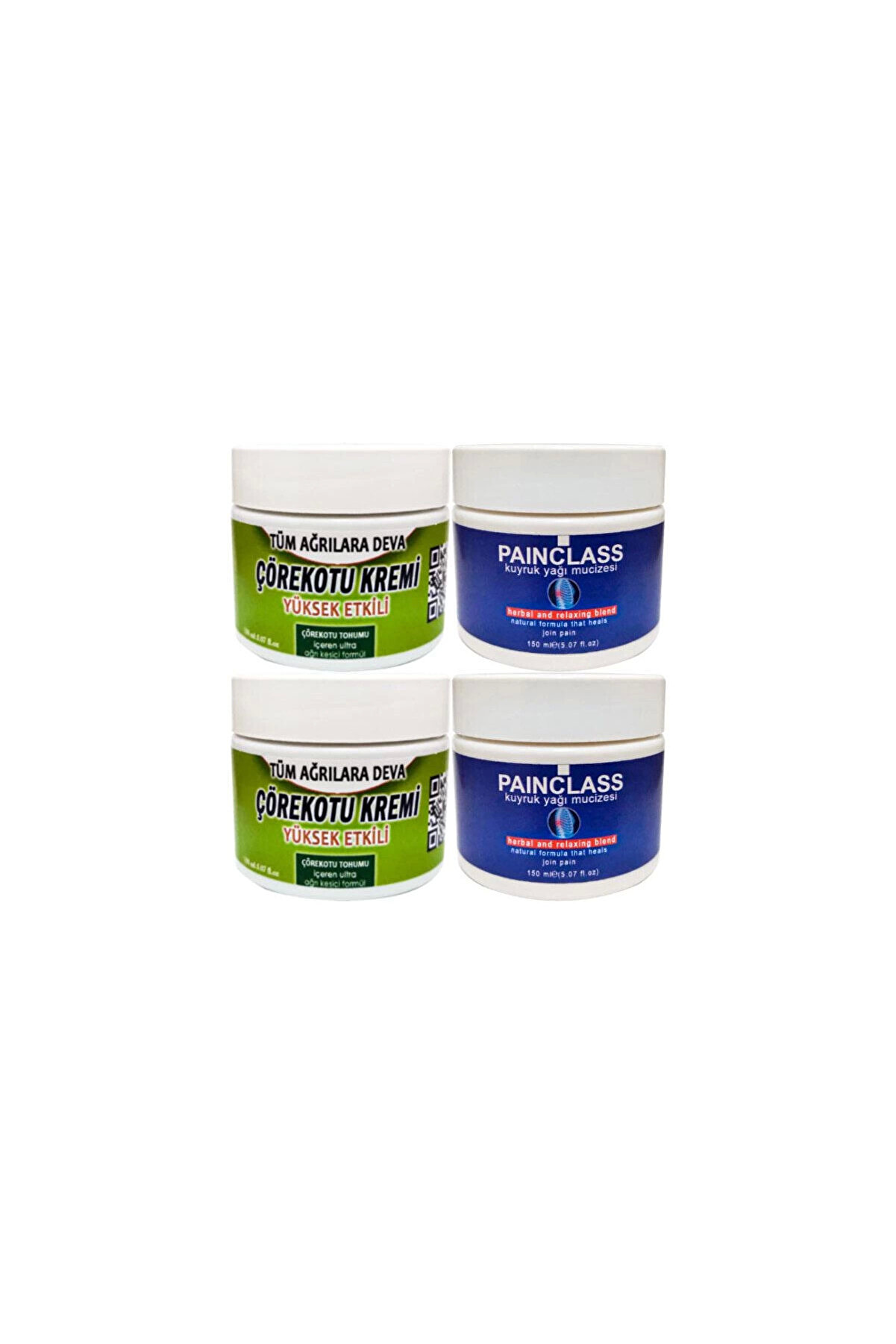 Adoil Çörek Otu Kremi Etkili Orta Boy 2x 100 ml + Painclass 2x 150 ml Kuyruk Yağı Kremi