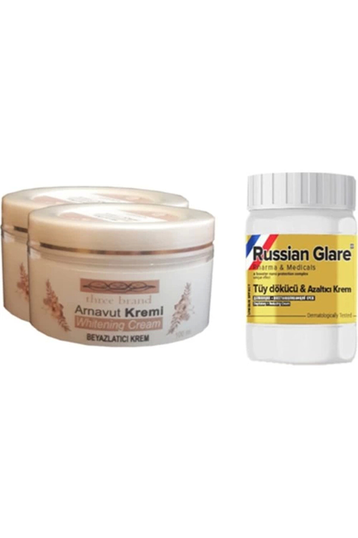 Adoi̇l Three Brand 100 Ml Arnavut Aklık Kremi̇ 2 Ad + Russıan Glare Tüy Dökücü Azaltıcı Merhem 50Ml 1 Ad