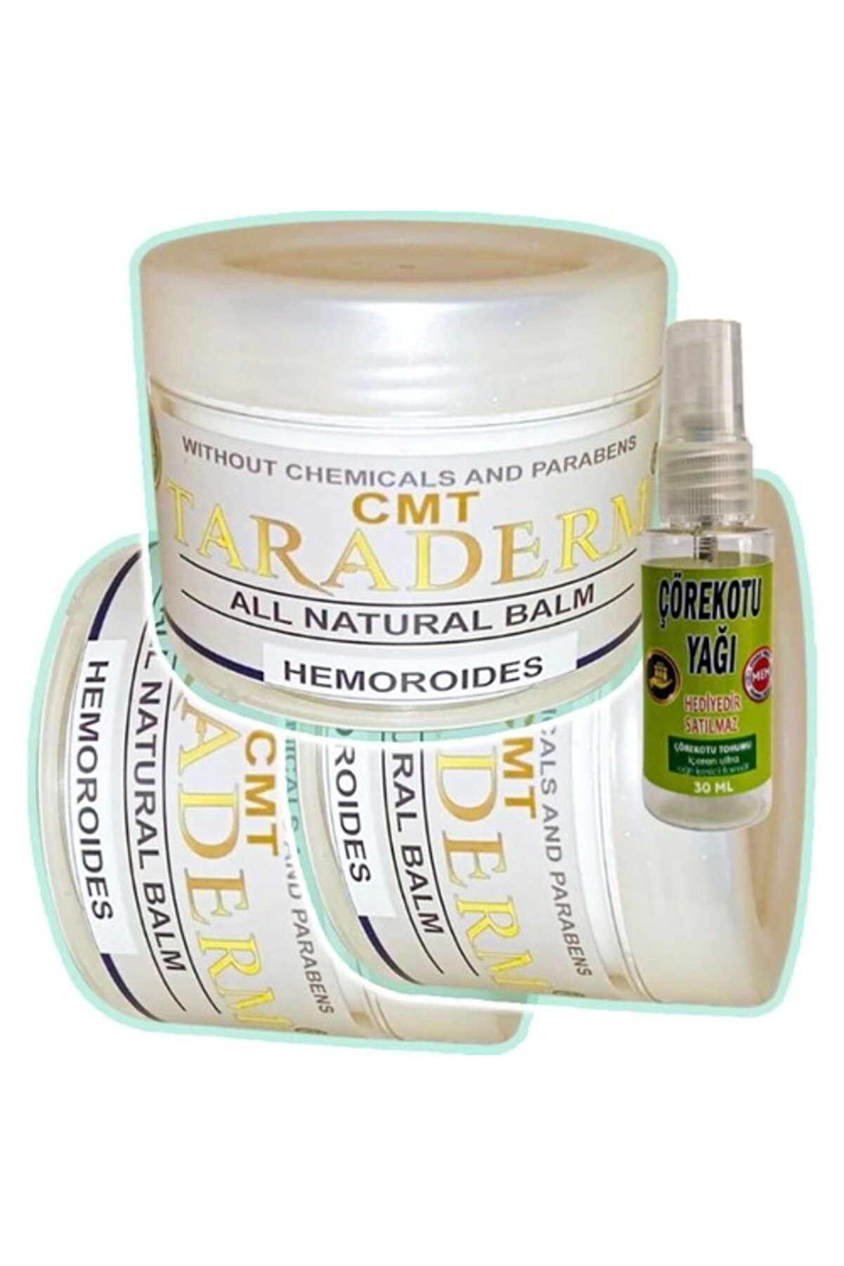 Adoil Taraderm Kremi 100 ml x 3 adet + Çörek Otu Yağı 30 ml