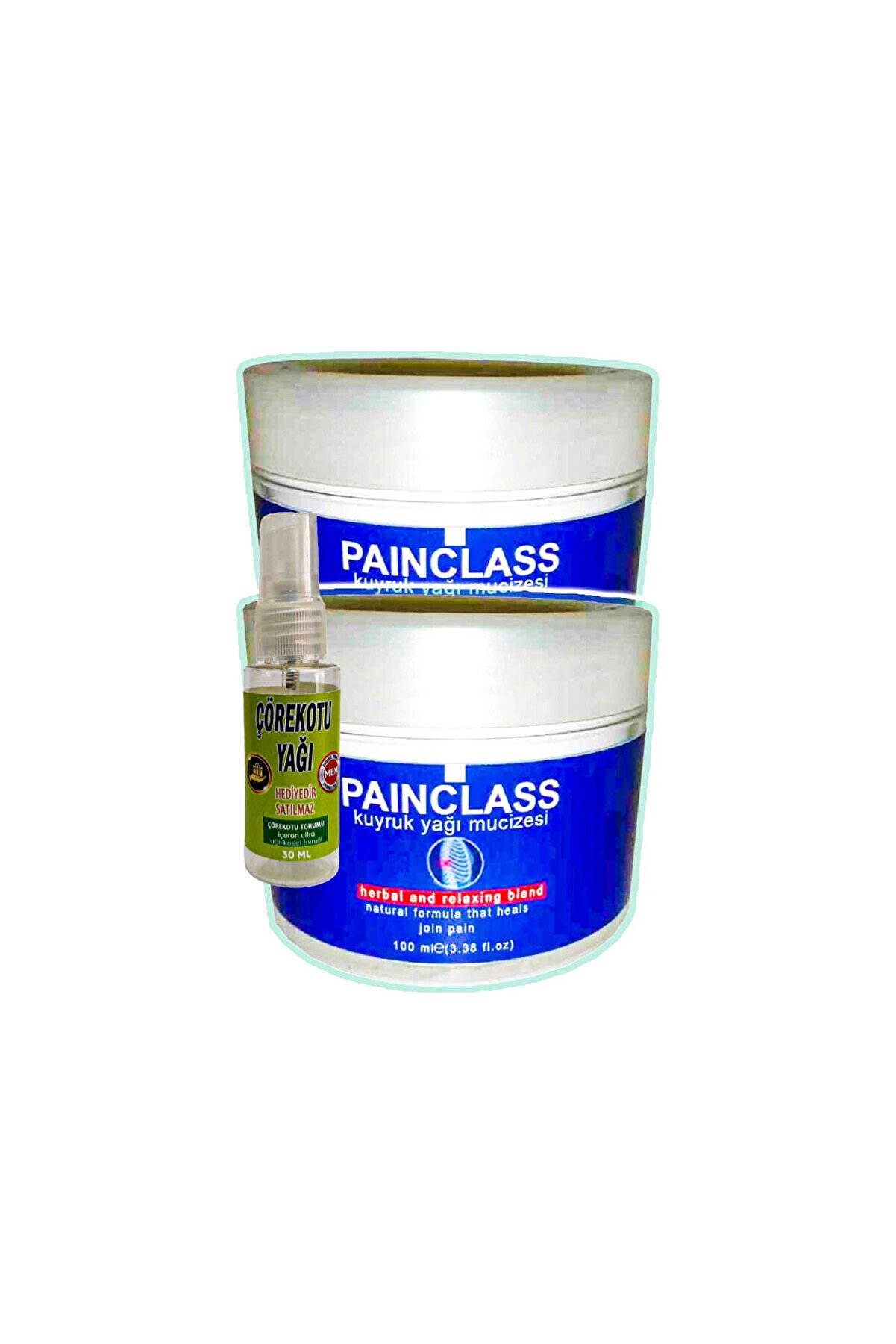 Adoil Painclass Rahatlatıcı Kuyruk Yağı Bakım Kremi 2x100 ml+30 ml Çörek Otu Yağı ile