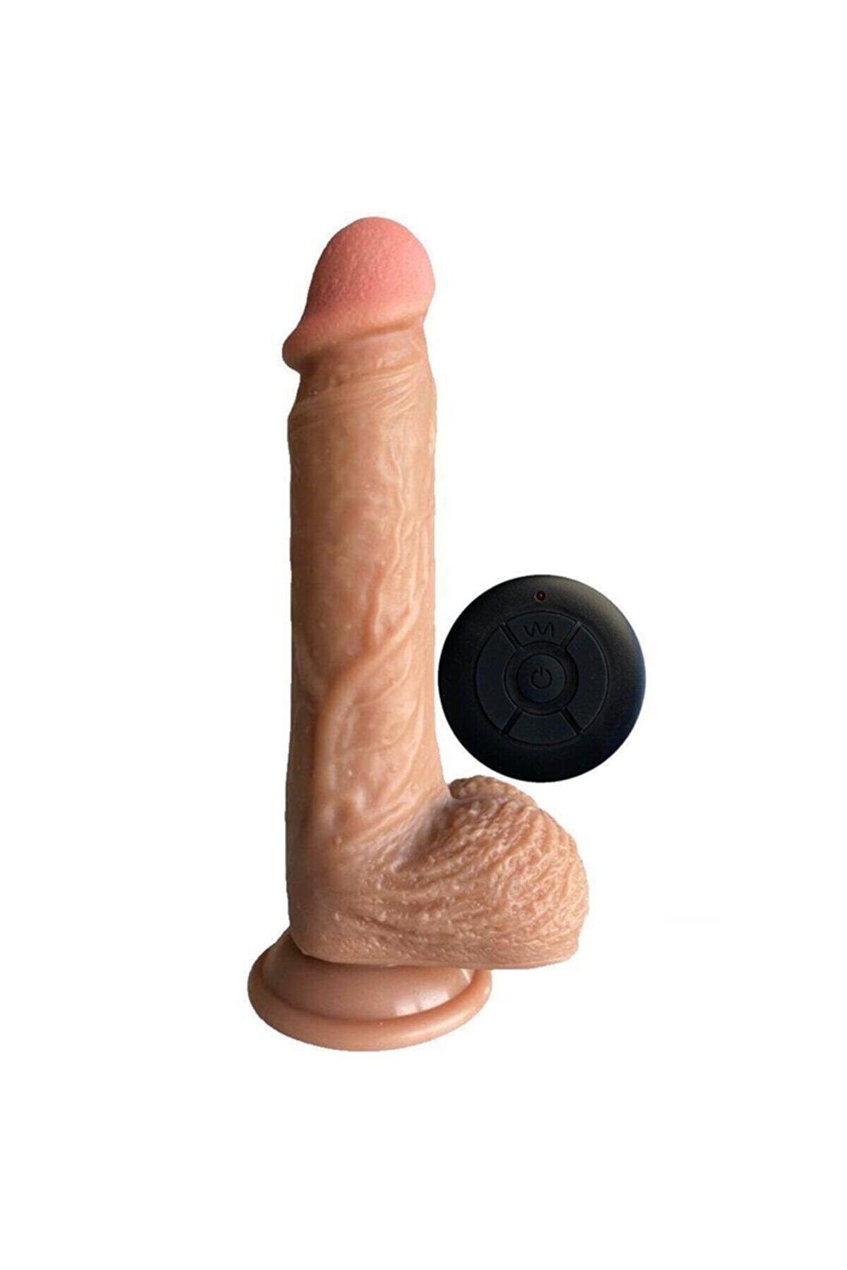 Meyrabest Uzaktan Kumandalı 360 Derece D&ouml;nebi̇len Oynarbaşlıklı Hareketli̇ Ger&ccedil;ekci̇ Peni̇s 22 Cm