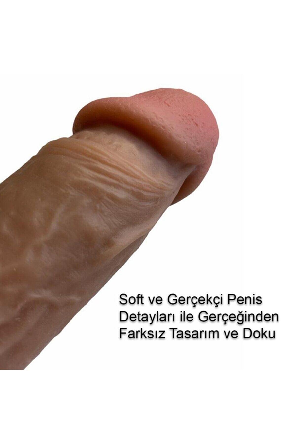 Meyrabest Uzaktan Kumandalı 360 Derece D&ouml;nebi̇len Oynarbaşlıklı Hareketli̇ Ger&ccedil;ekci̇ Peni̇s 22 Cm
